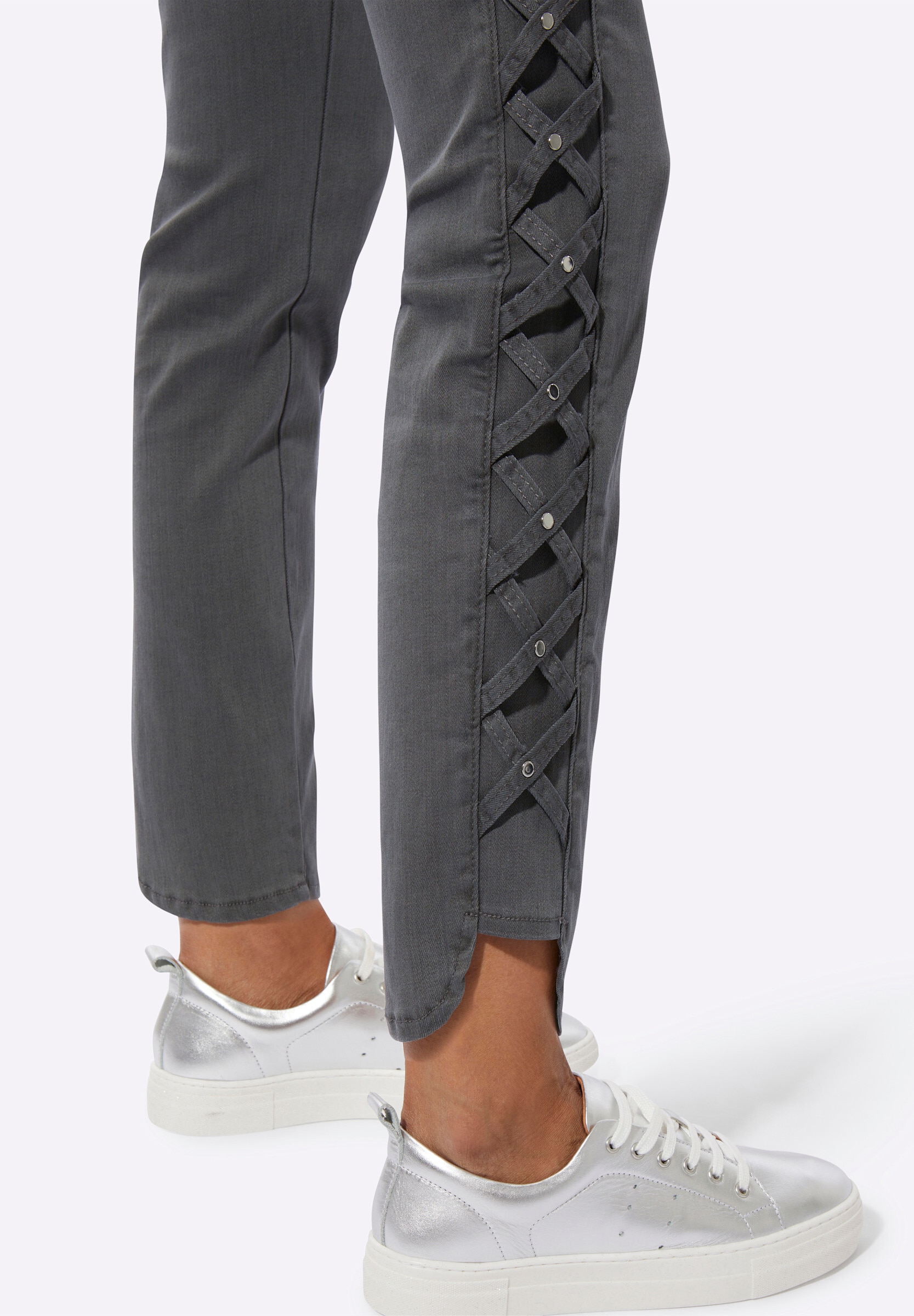 creation L 5-Pocket-Jeans »Lyocell-Baumwoll-Mix-Jeans 5-Pocket-Jeans mit Bändchen-Verzierung seitlich«