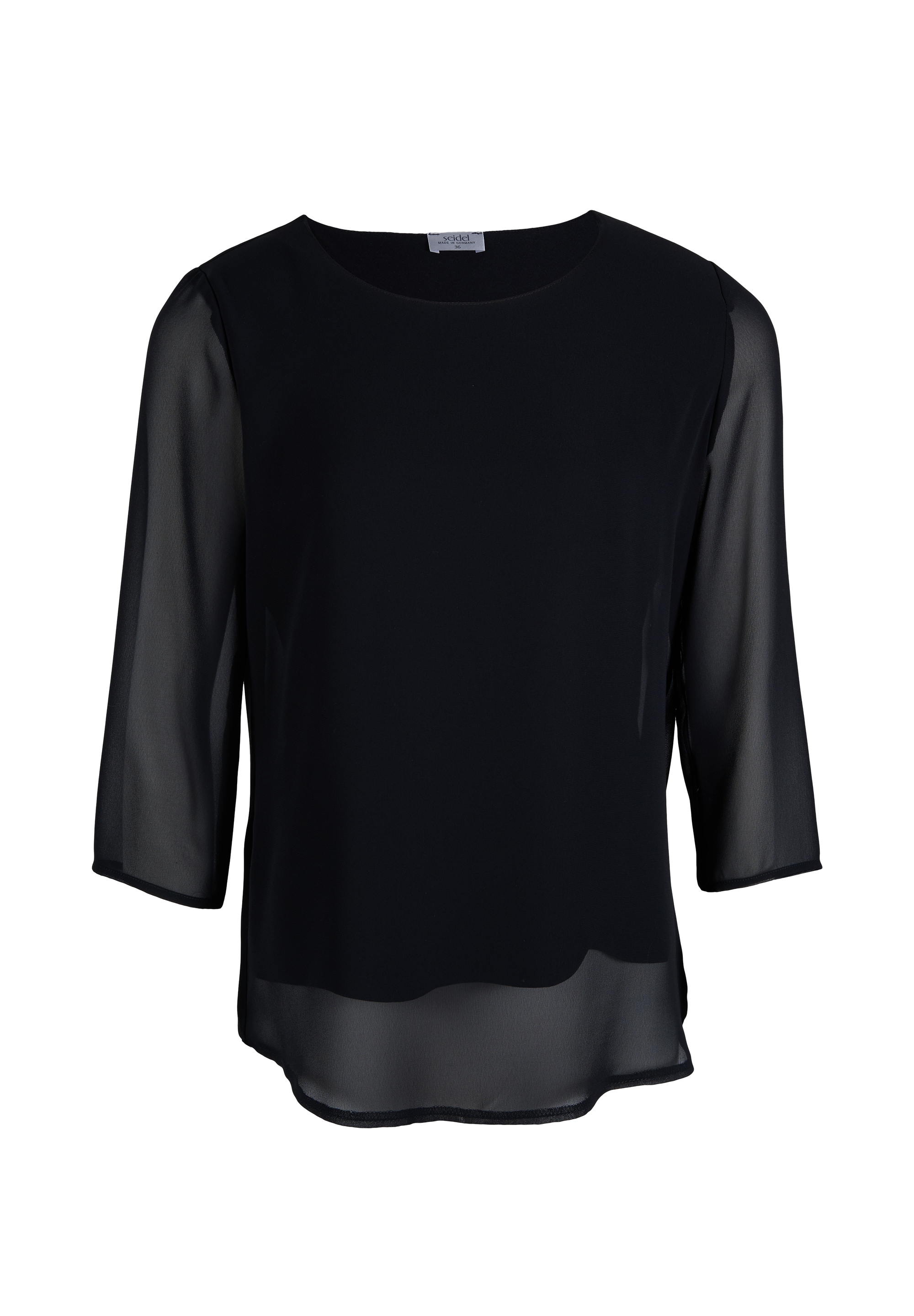 Seidel Moden Chiffonbluse, mit 3/4-Armen und in Doppel-Layer-Optik