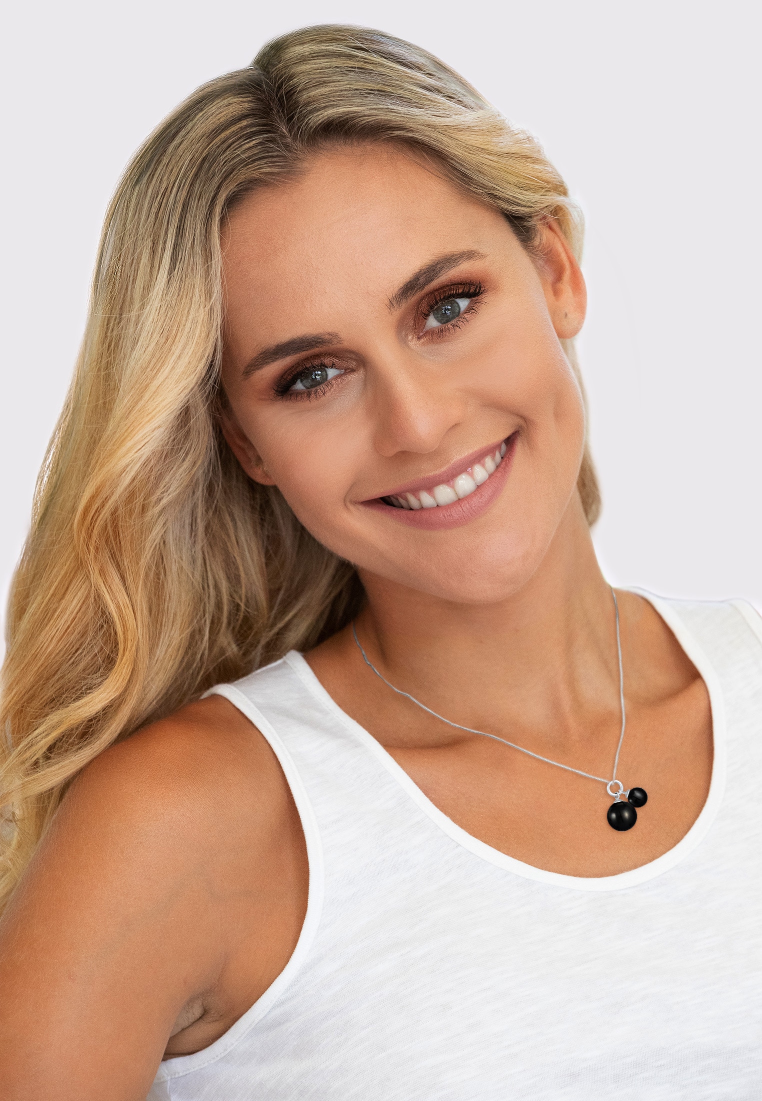 Nenalina Silberkette »Halskette Synthetische Perle Rund Klassik 925 Silber«