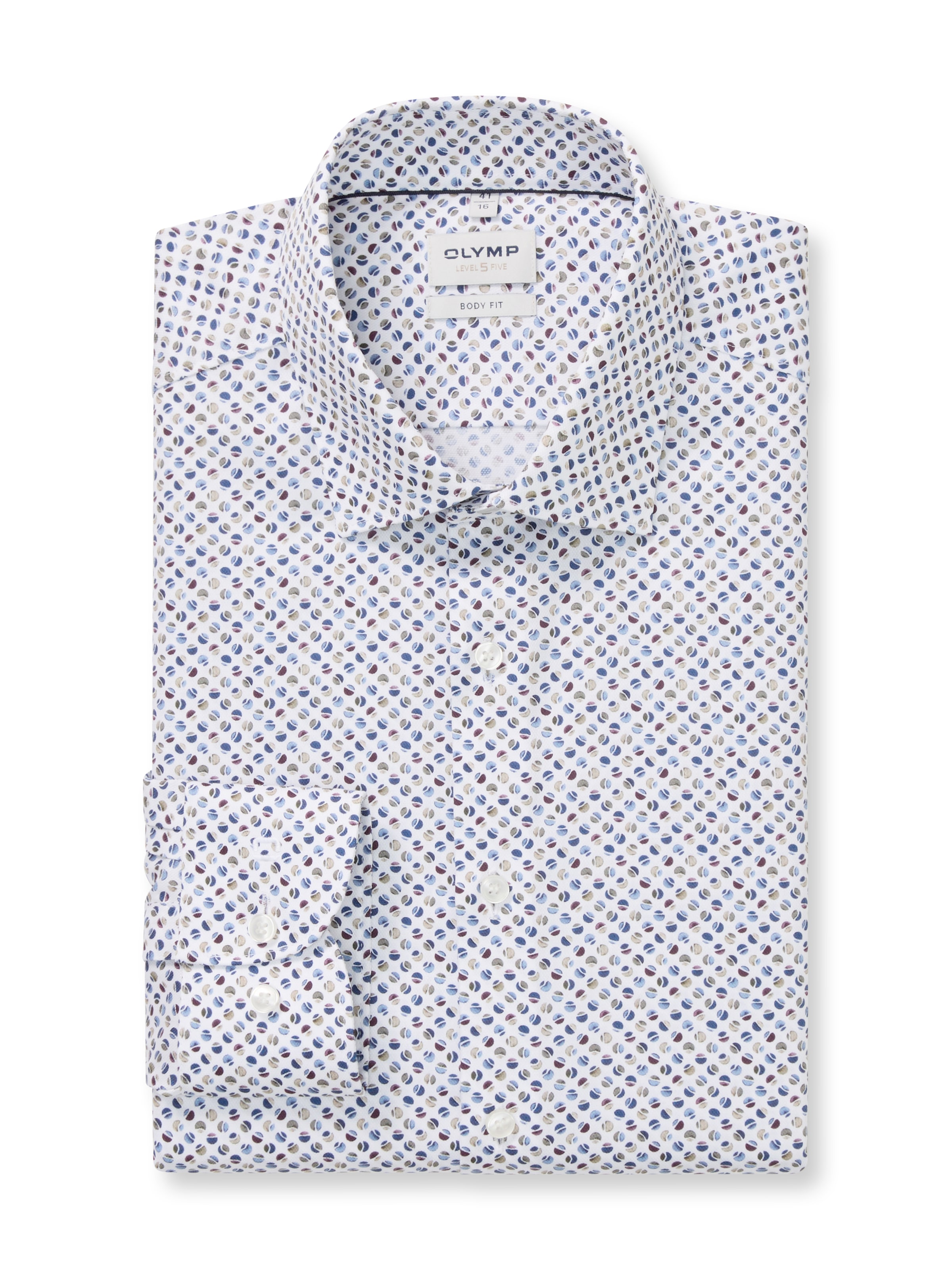 OLYMP Langarmhemd »Level Five« Businesshemd, body fit, New York Kentkragen, gemustert