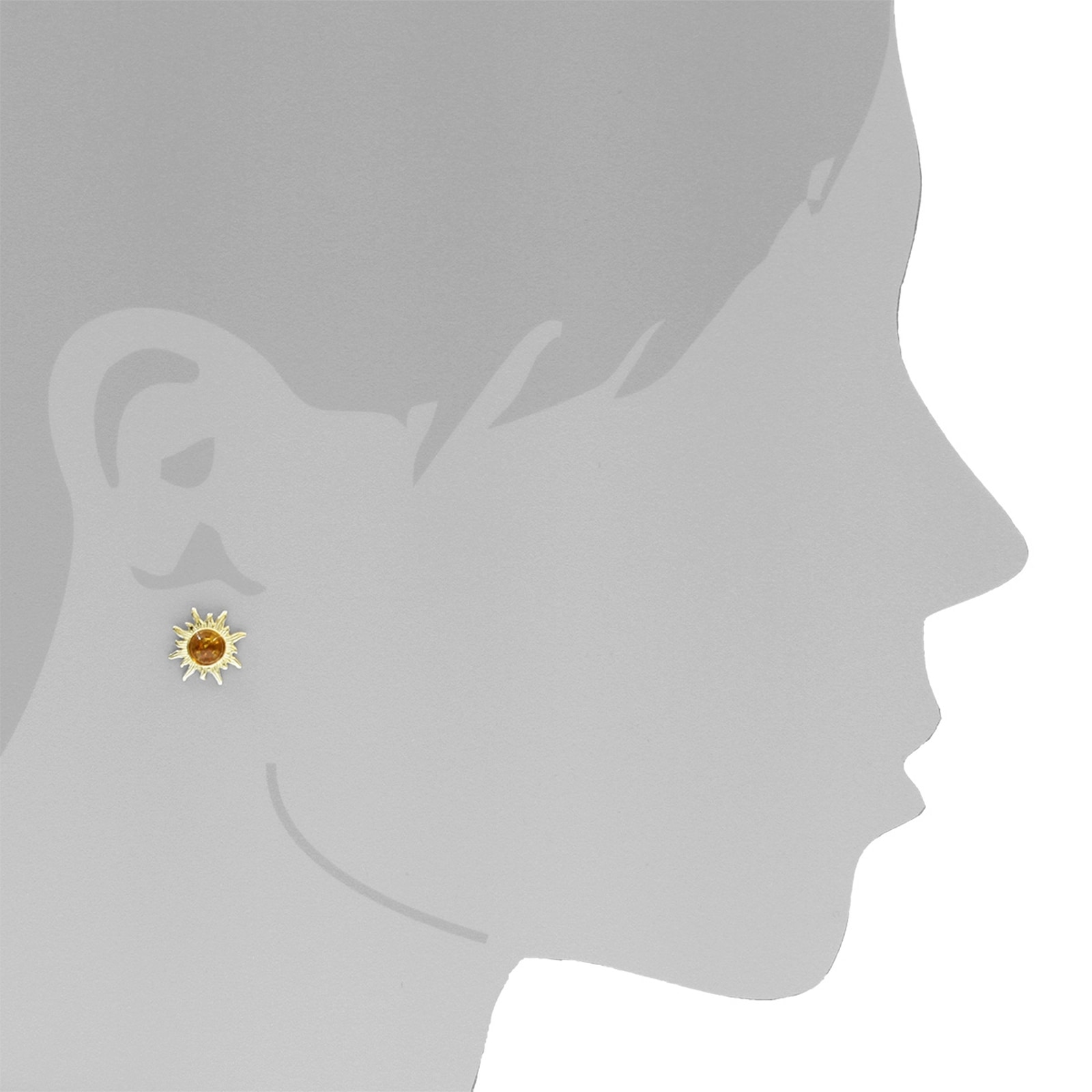 OSTSEE-SCHMUCK Paar Ohrstecker »- Sonne - Gold 333/000 - Bernstein«