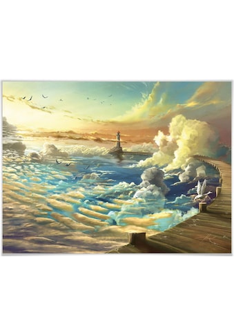 Poster »Surrealismus Bild Ufer des Himmels«, Schriftzug, (1 St.)