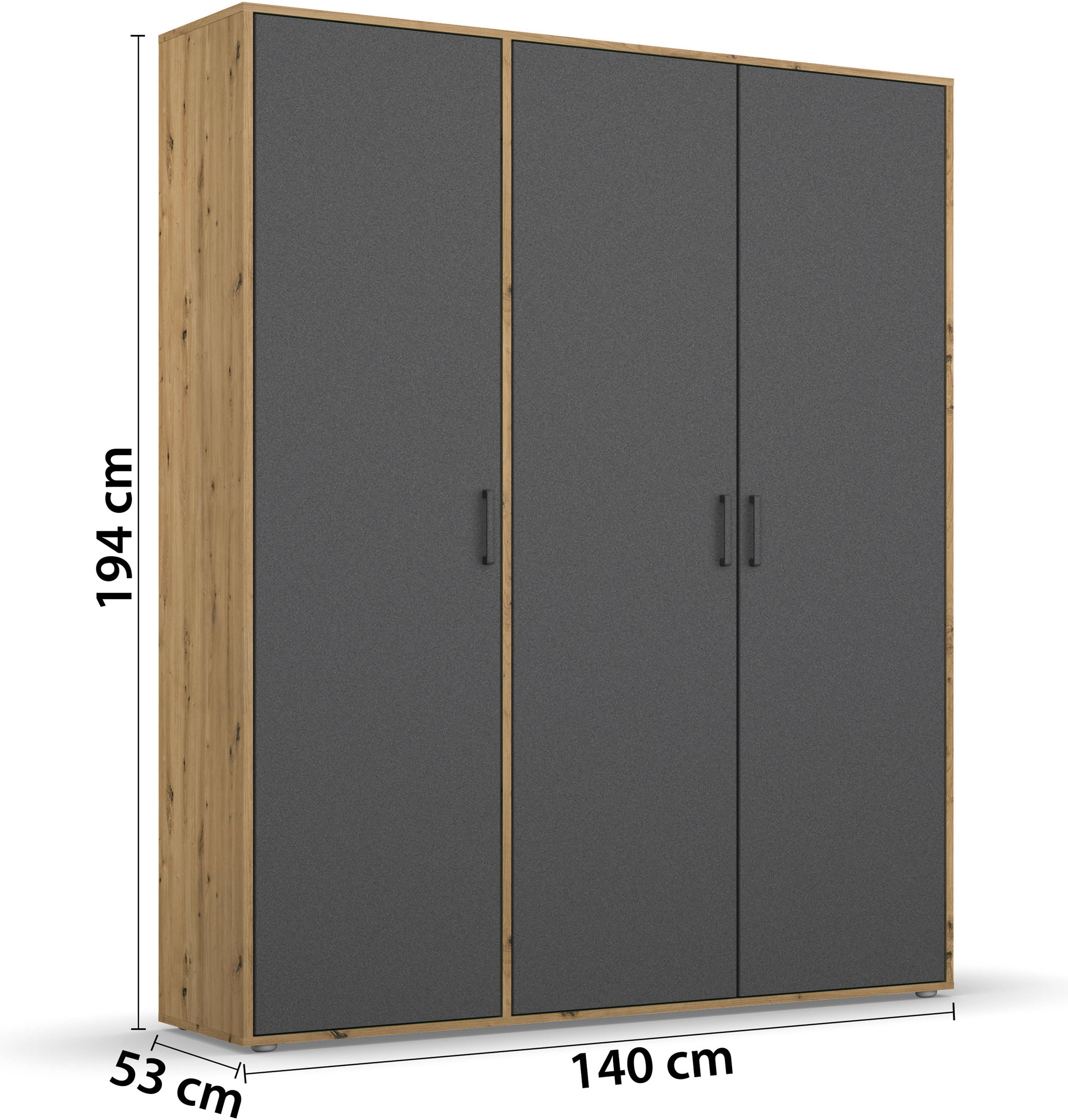 rauch Kleiderschrank »VOYAGER Otto´s Choice Garderobe Wäscheschrank TOPSELLER Schlafzimmer«, (in 3 verschiedenen Ausstattungen BASIC/CLASSIC/PREMIUM), Schrank mit modernen Griffen in viel Stauraum MADE IN GERMANY