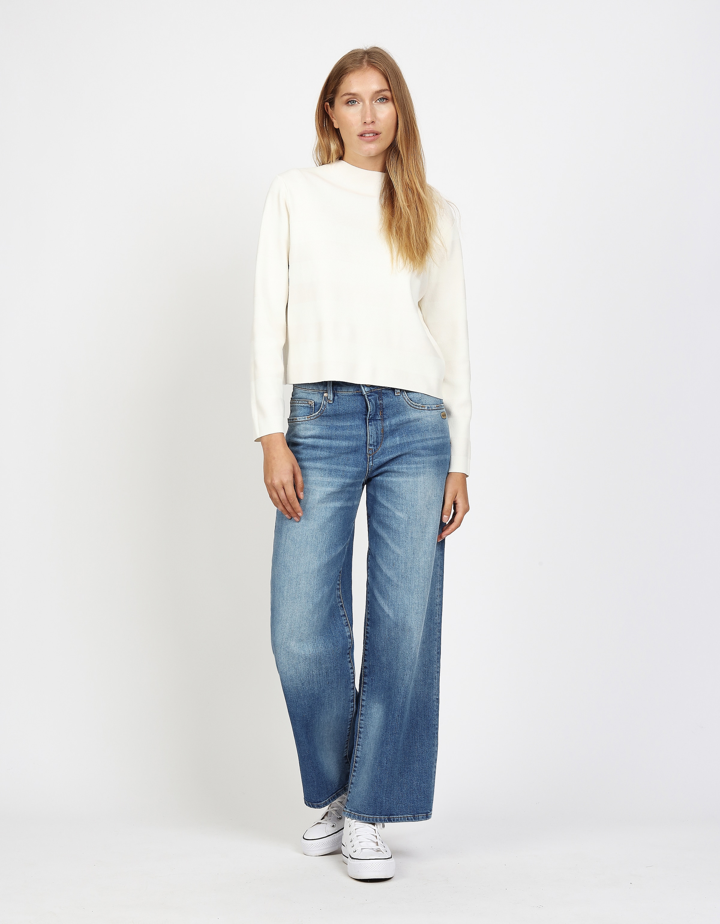 GANG Weite Jeans »94CARLOTTA« weiter Fit im bodenlangen Palazzo-Style