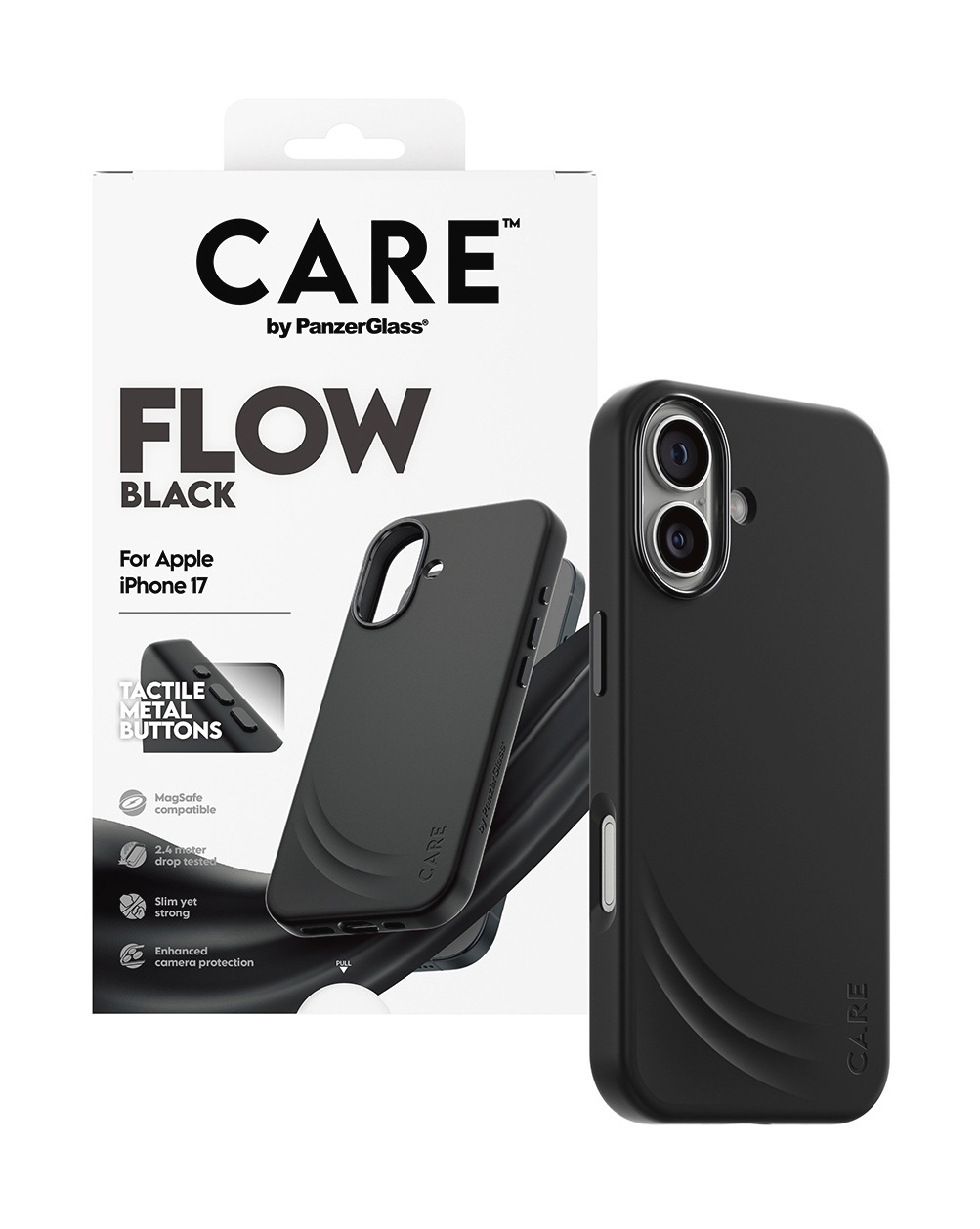 CARE by PanzerGlass Handyhülle »Flow MagSafe Case für Apple iPhone 17« Apple iPhone 17 Backcover, Schutzhülle, Handyschutzhülle, Case, Schutzcase, stoßfest