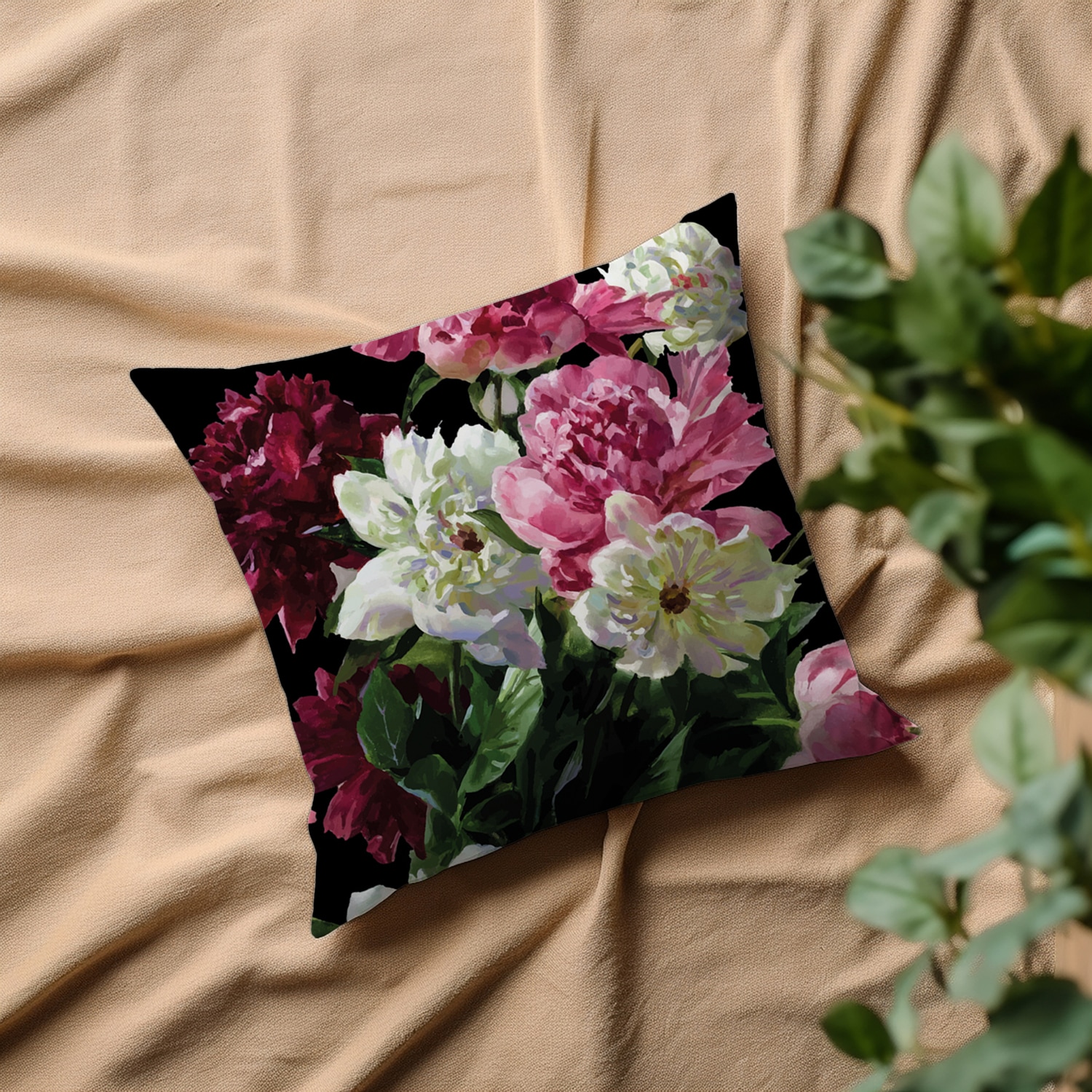 queence Dekokissen »Blütenzweige« Kissenhülle ohne Füllung, 1 Stück