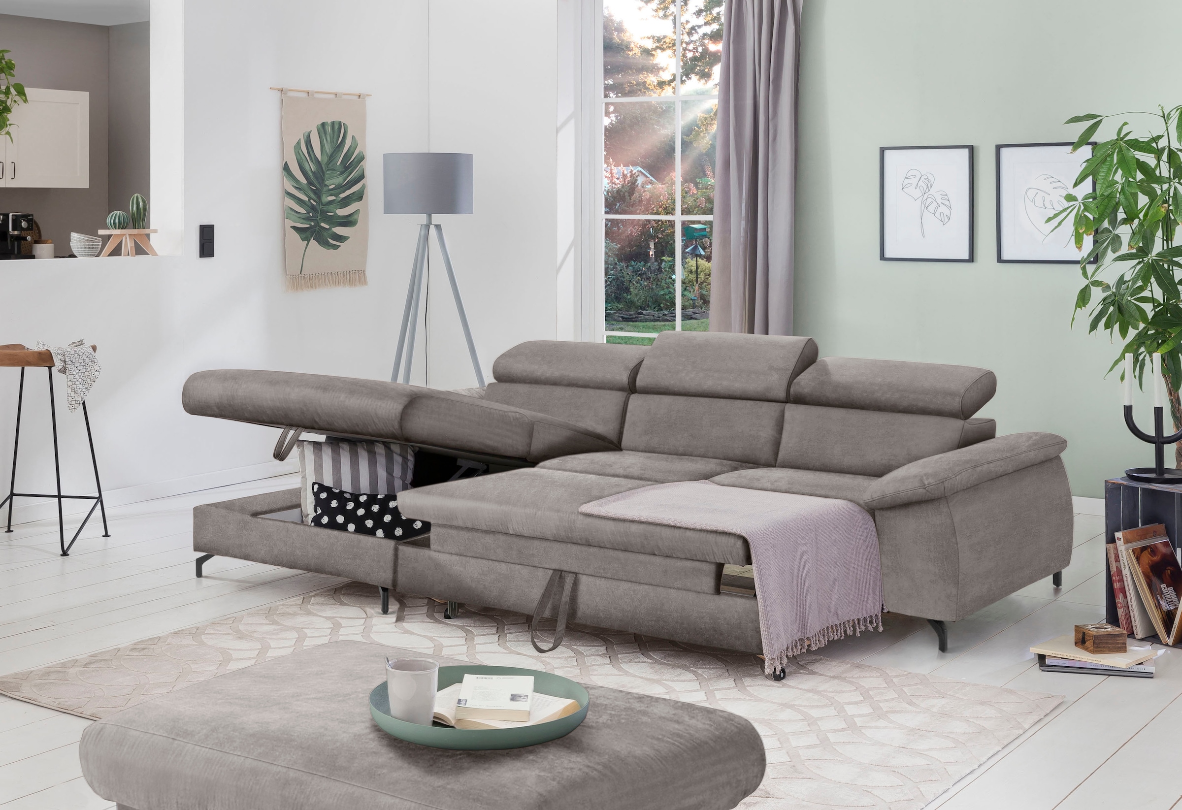 COTTA Ecksofa »Kitty L-Form«, inkl. Kopfteilverstellung, optional mit Bettfunktion u. Bettkasten