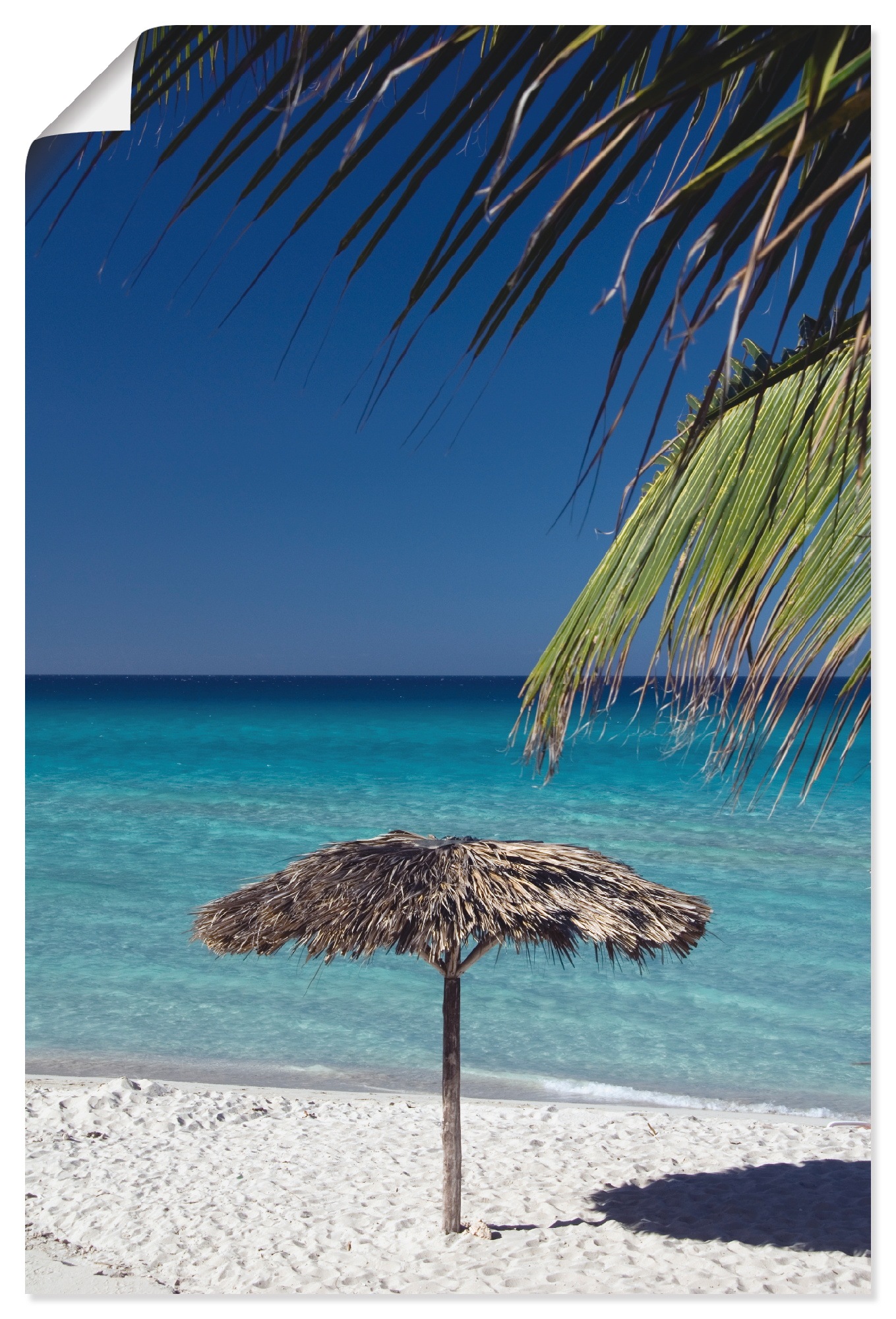 Artland Wandbild »Sonnenschirm am Rechnung als Strand«, (1 versch. oder Alubild, Wandaufkleber auf Leinwandbild, kaufen Amerika, Poster Größen St.), in