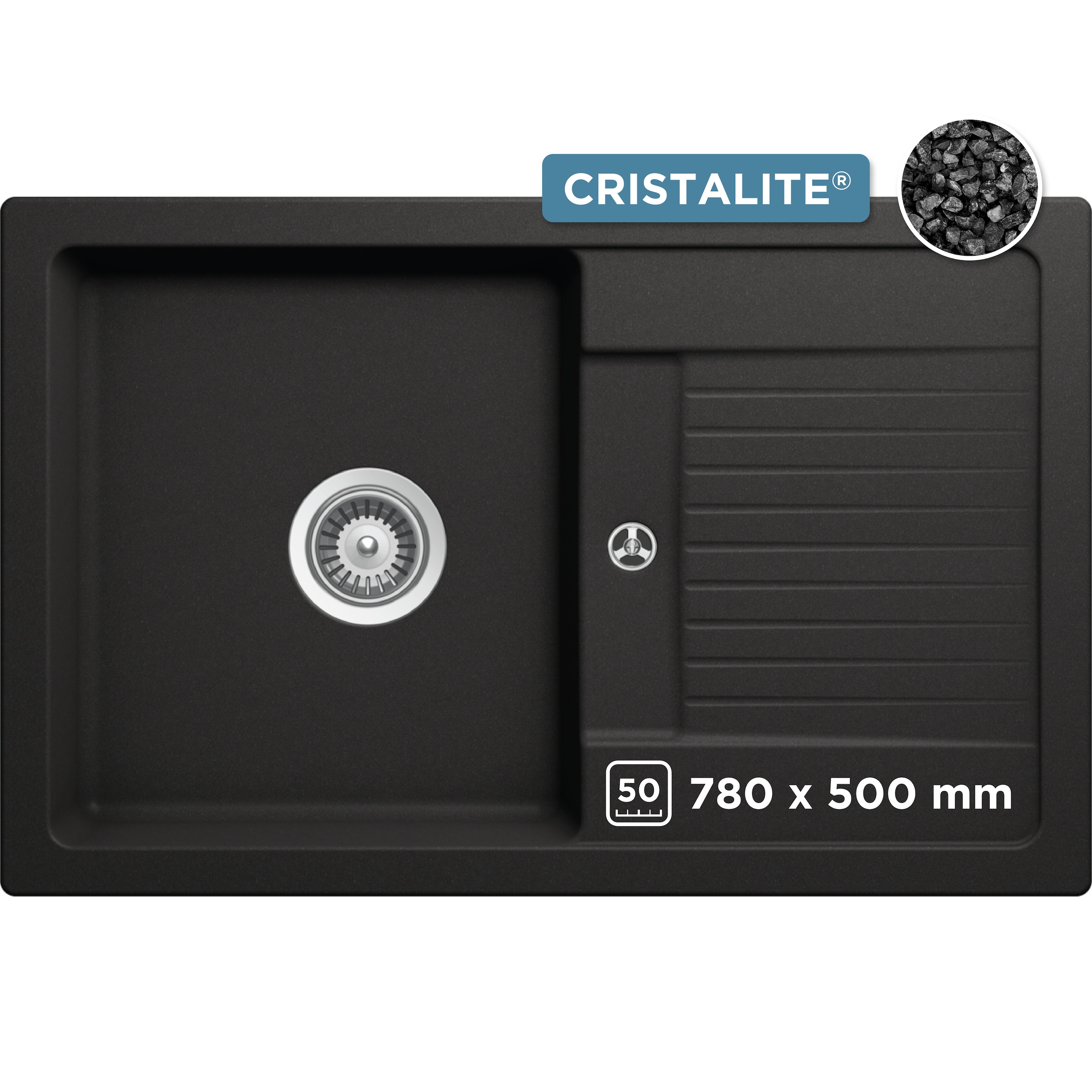 Schock Granitspüle "Lima D-100S" 78/50 cm, Auflagespüle
