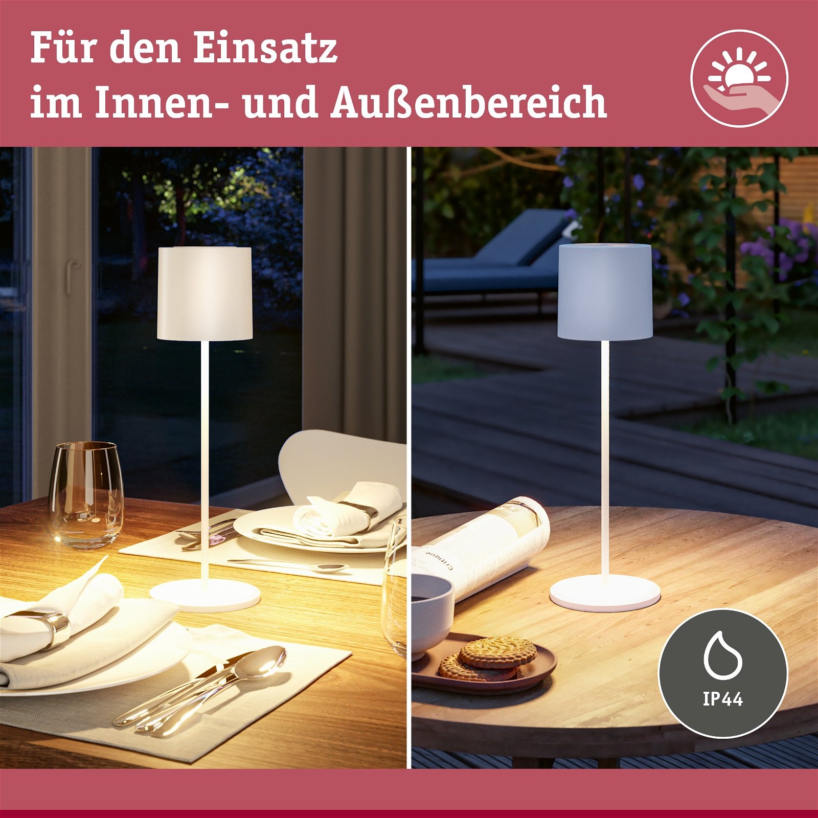 Paulmann LED Außen-Tischleuchte »Mobile Tuni IP44 2700K dimmbar 2,8W USBC« 1 Stk. Warmweiß