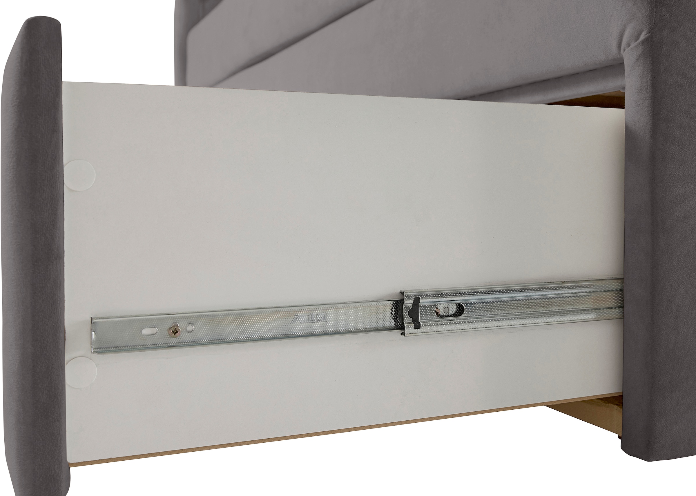 Home affaire Polsterbett »Boxbett Alvi mit Schubladen, Taschen-Federkernmatratze«, wahlweise Härtegrad der Matratze H2/H3/H4
