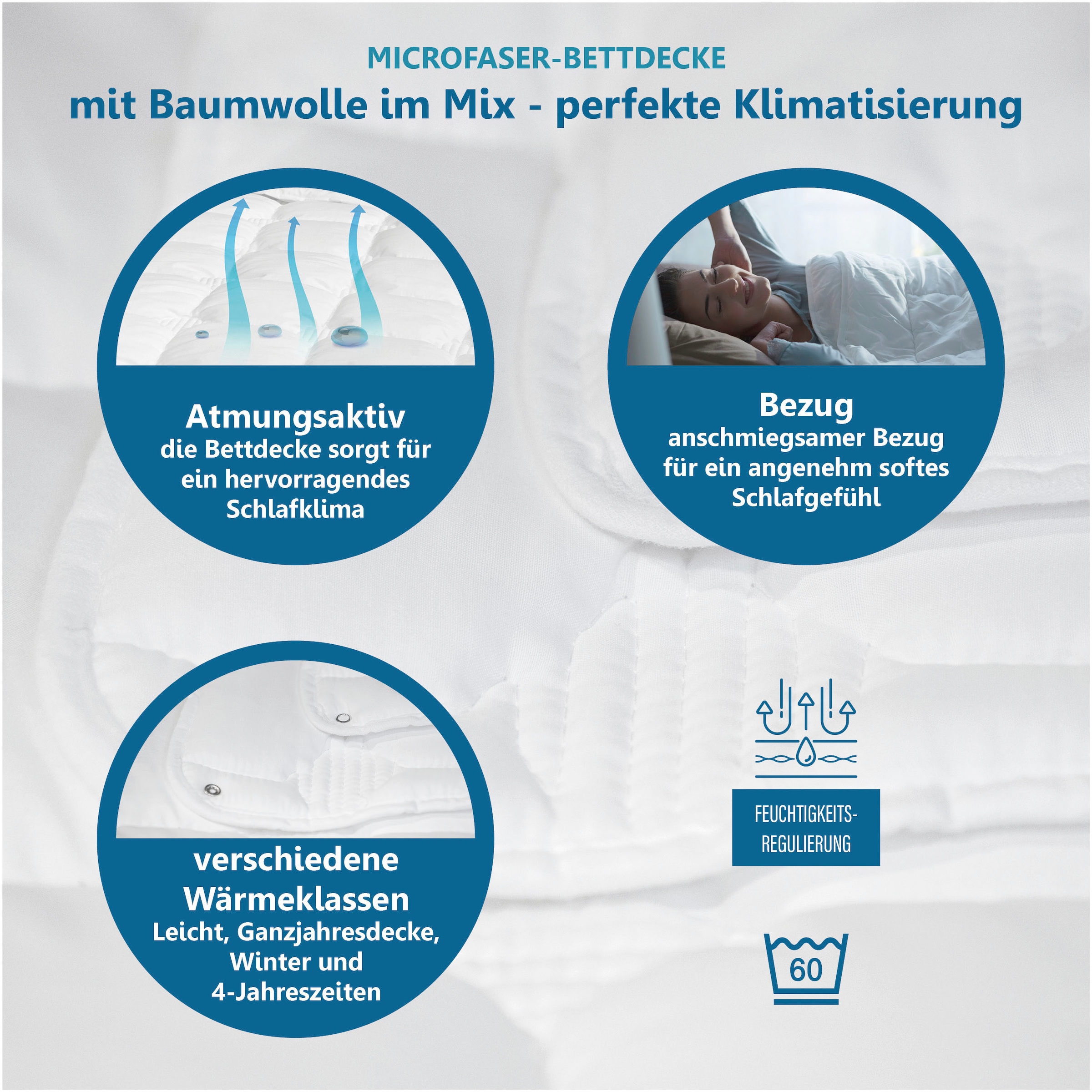 Beco Microfaserbettdecke »Bettdecke Medibett Cotton Soft, in 4 Wärmeklassen erhältlich«, Füllung Polyester, (1 St.), Von Haus & Garten mit Testurteil: "Sehr gut" bewertet - getestet wurde die Gr. 135x200 cm, Warm