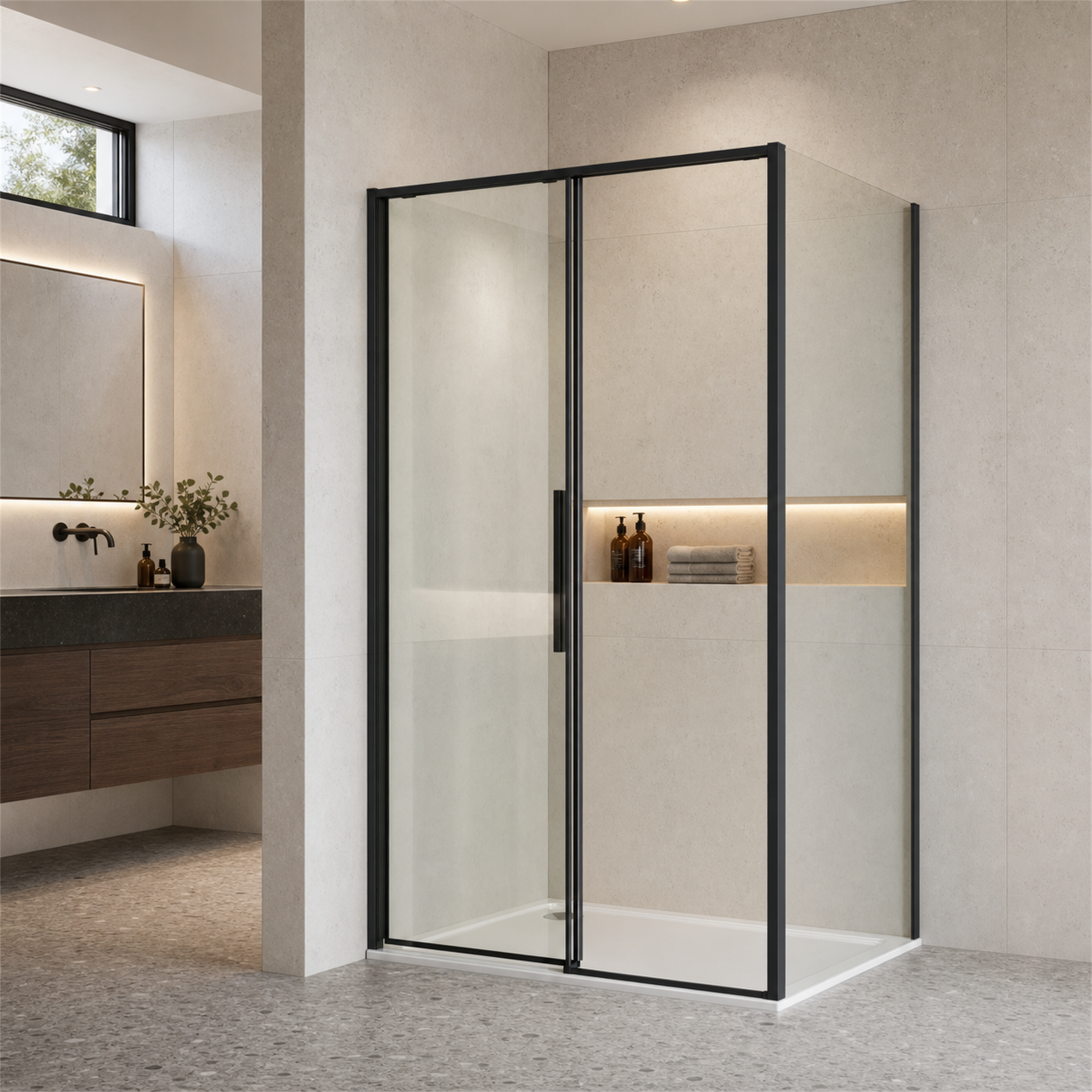 welltime Eckdusche »Pienza« Rechteckige Dusche mit Softclose