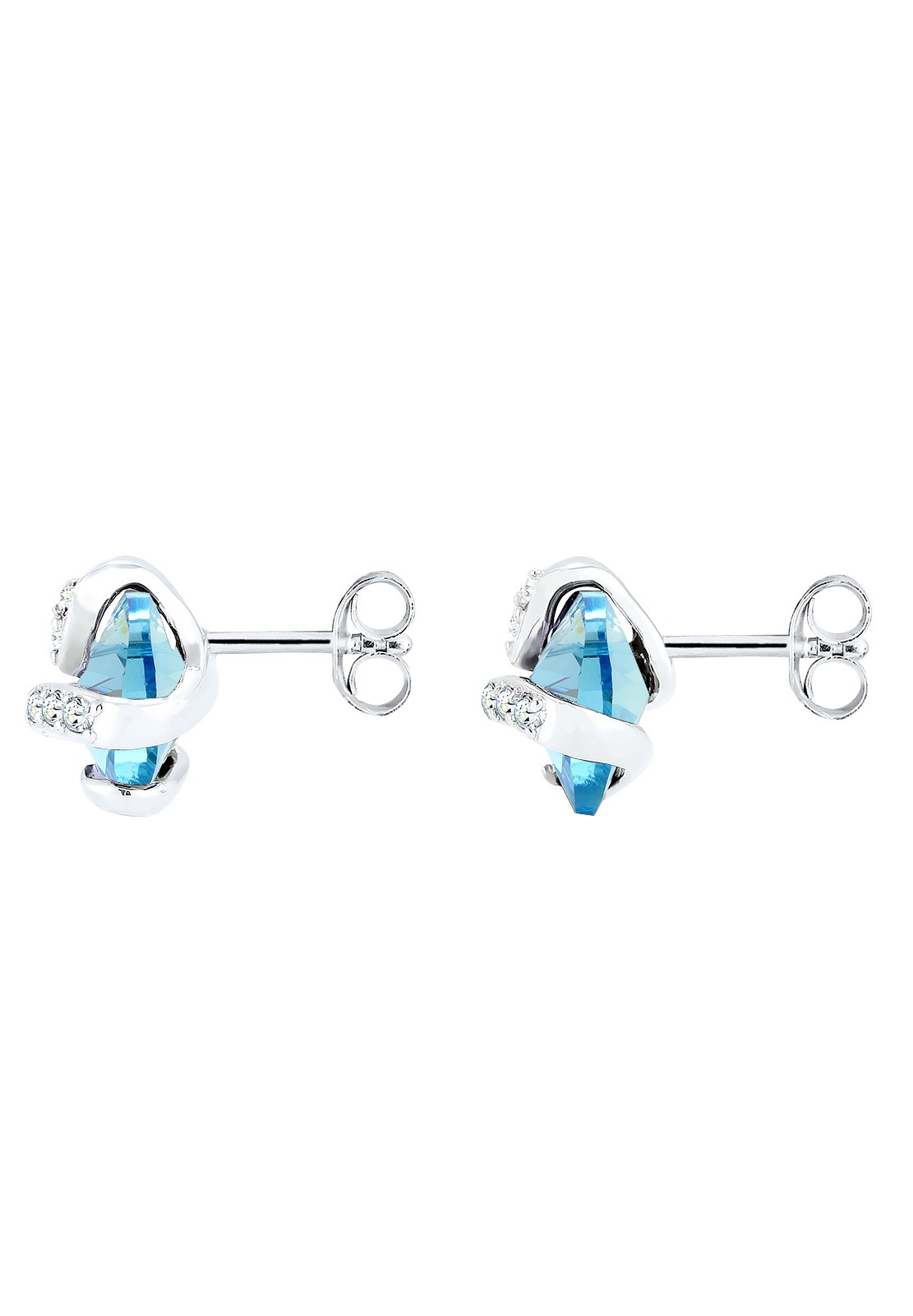 Elli Paar Ohrstecker »Ohrringe Herz Liebe Kristalle Cute 925 Silber«