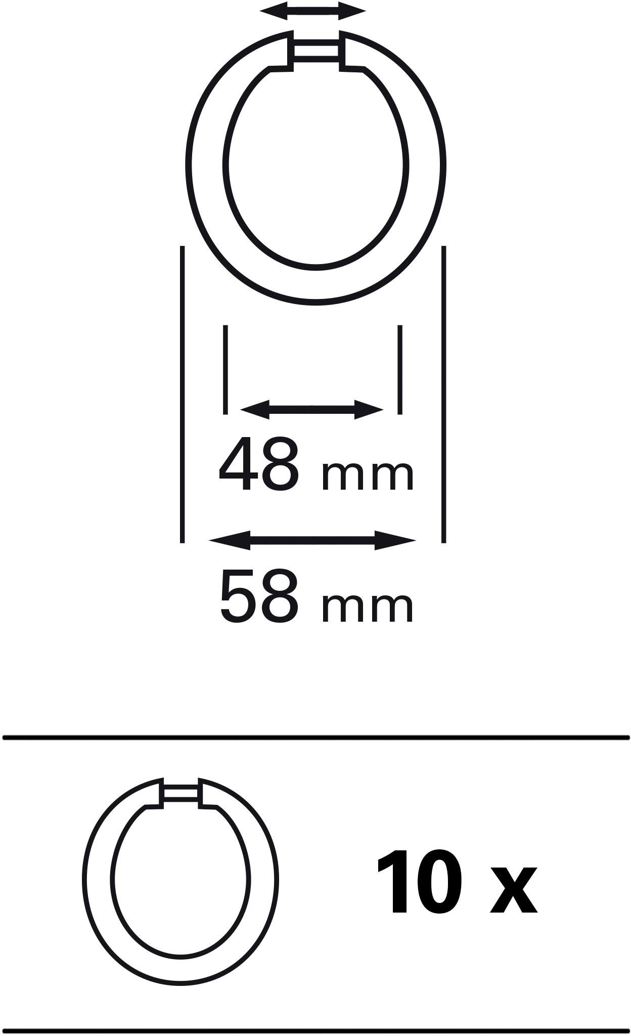 GARDINIA Gardinenring »Gardinenringe offen Kunststoff«, (10 St.), Serie  Spannstange Ø 48 mm online kaufen