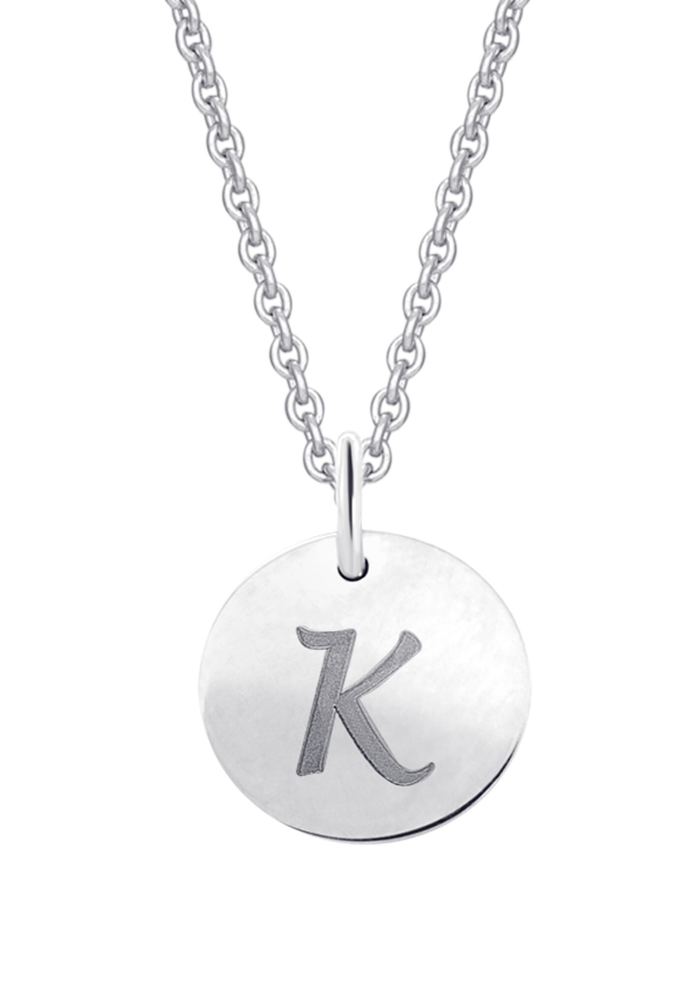 ONE ELEMENT Kette und Anhänger Set »Schmuckset - Set mit Halskette Buchstabe K Buchstaben Anhänger aus 333 Weißgold Ø 11,0 mm«