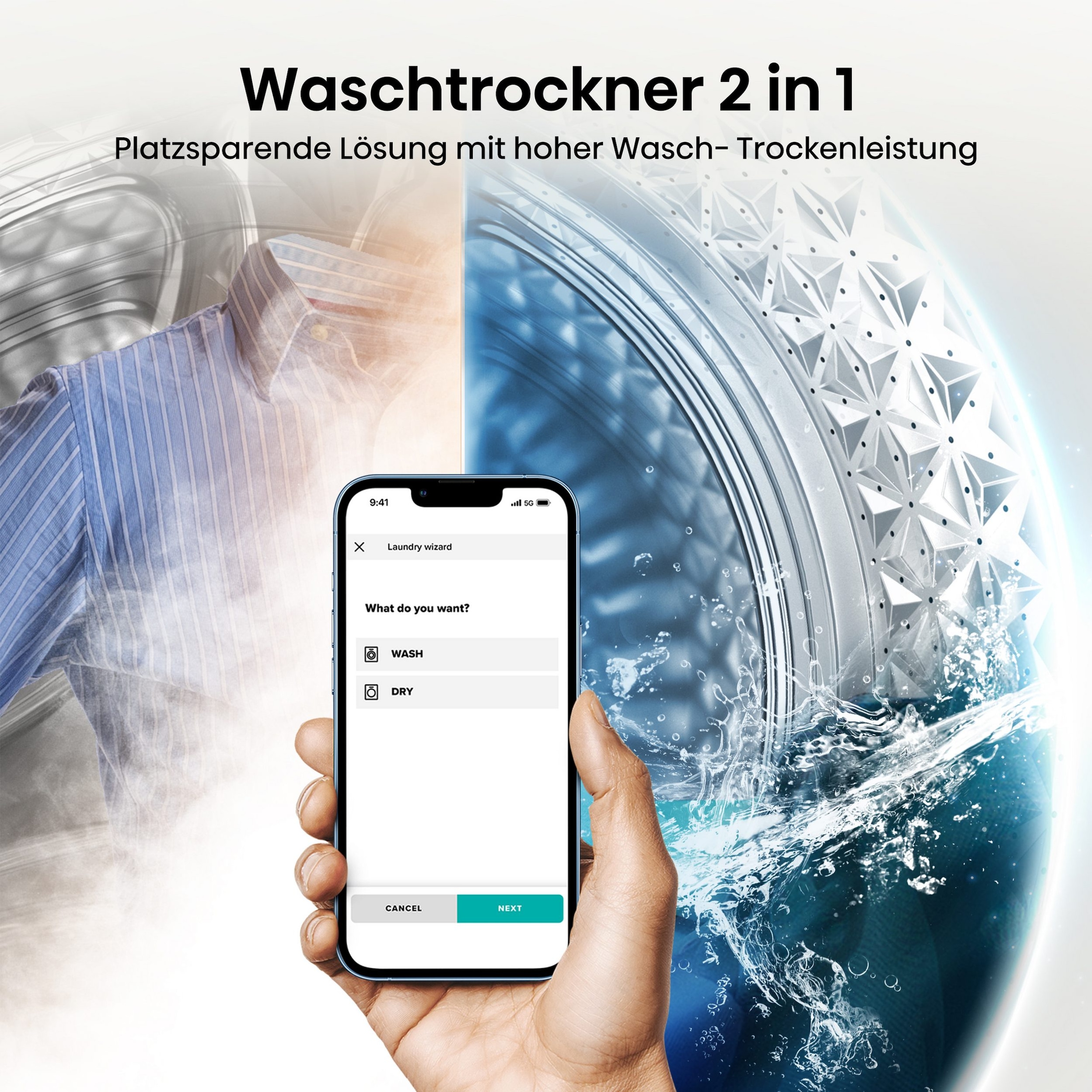 Hisense Waschtrockner »WD3S8043BB3« 8 kg /5 kg 72 dB(A)