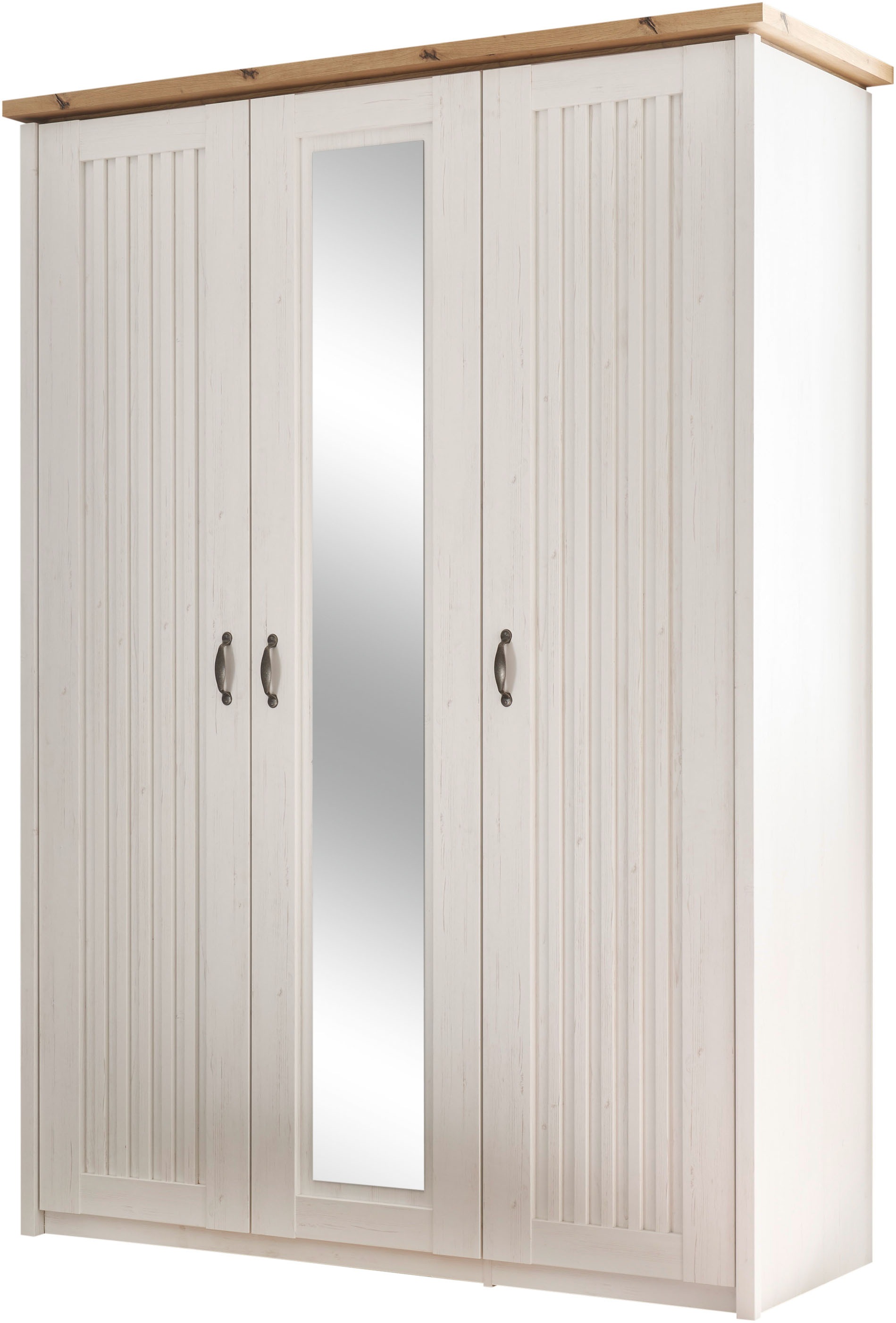 Schlafkontor Drehtürenschrank »Trient«, im Landhaustil, Schlafzimmerschrank mit Spiegel
