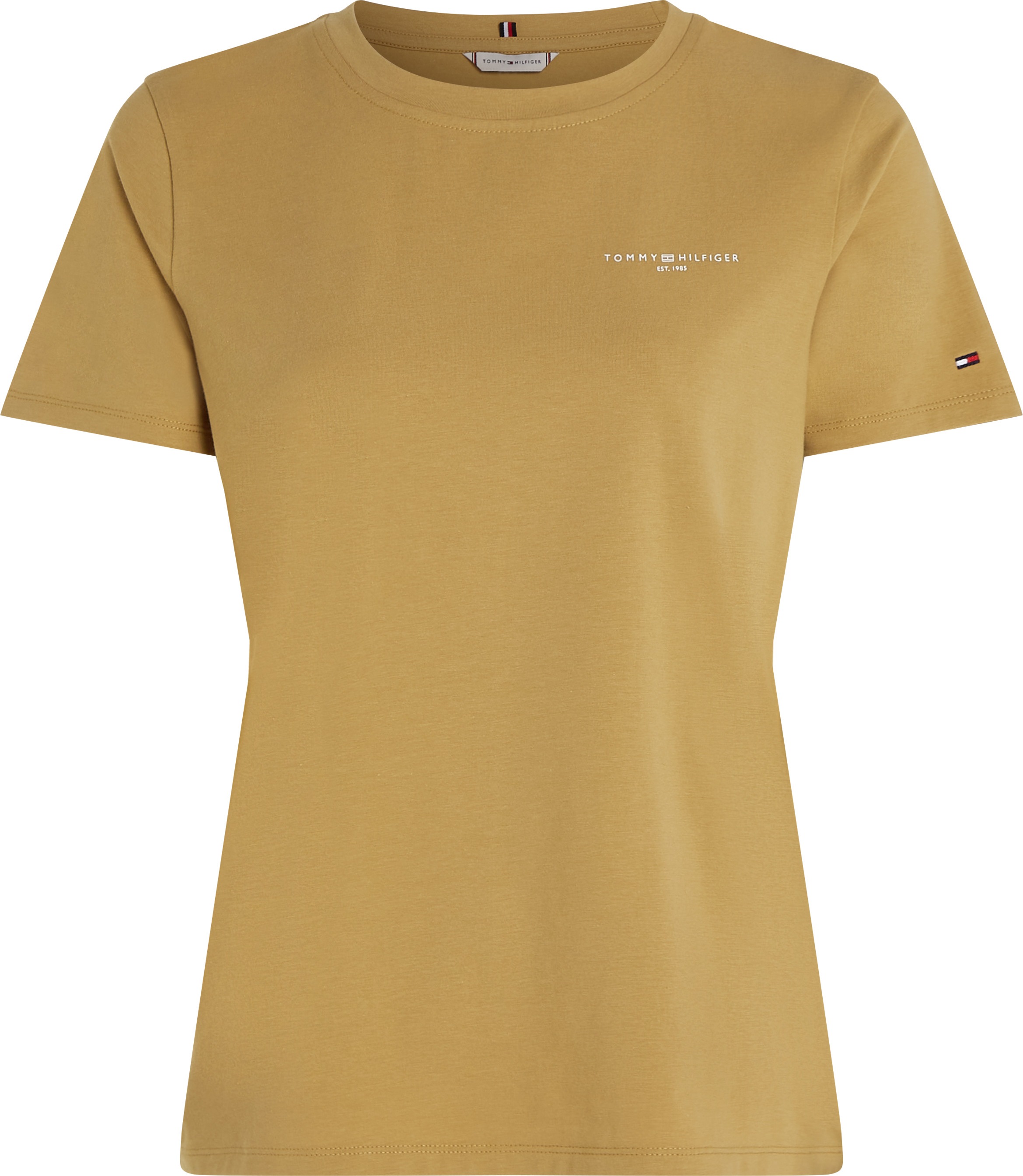 Tommy Hilfiger Rundhalsshirt »1985 REG MINI CORP LOGO C-NK SS«, mit Tommy Hilfiger Logoschriftzug und Bestickung