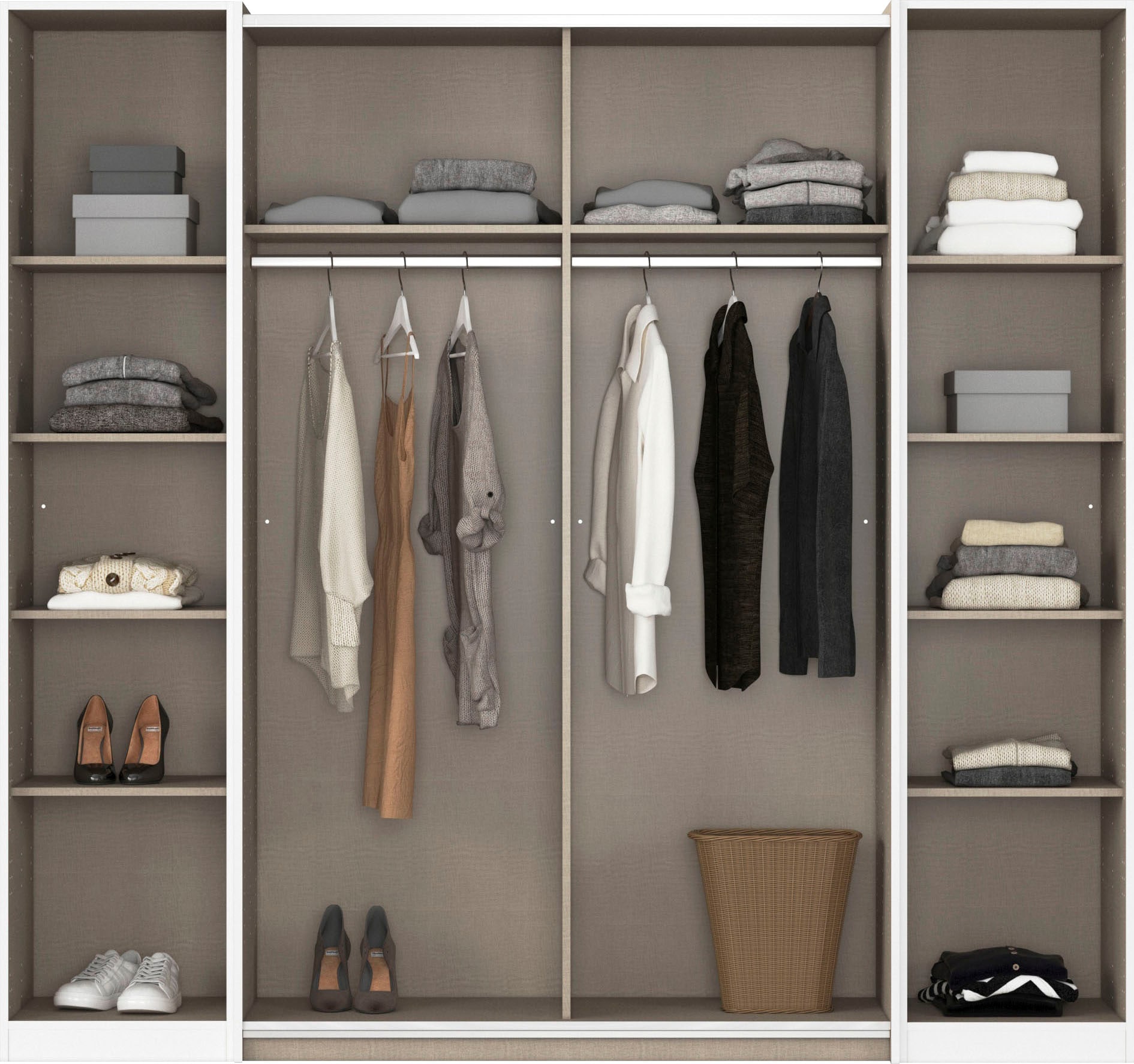 rauch Schwebetürenschrank »Kleiderschrank Drehtürenschrank Schrank Garderobe KRONACH TOPSELLER«, mit Dreh- und Schwebetüren und vielen Einlegeböden MADE IN GERMANY
