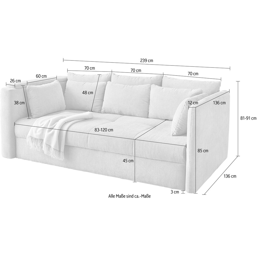Jockenhöfer Gruppe Big-Sofa »Streamer«, versenkbarer TV-Lift inkl. Fernbedienung, rechts oder links montierbar