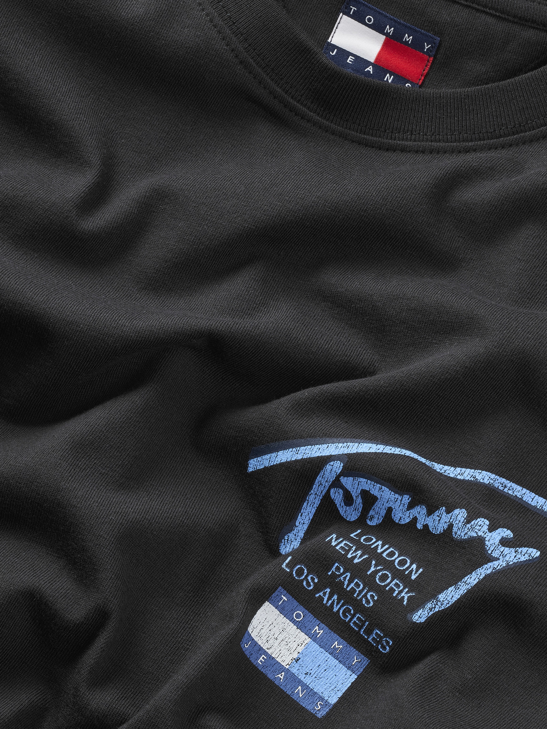 Tommy Jeans Plus Rundhalsshirt »TJM REG TOMMY SIGN CITY TEE EXT«, in Großen Größen, Logstickerei am Ärmel, Logodruck