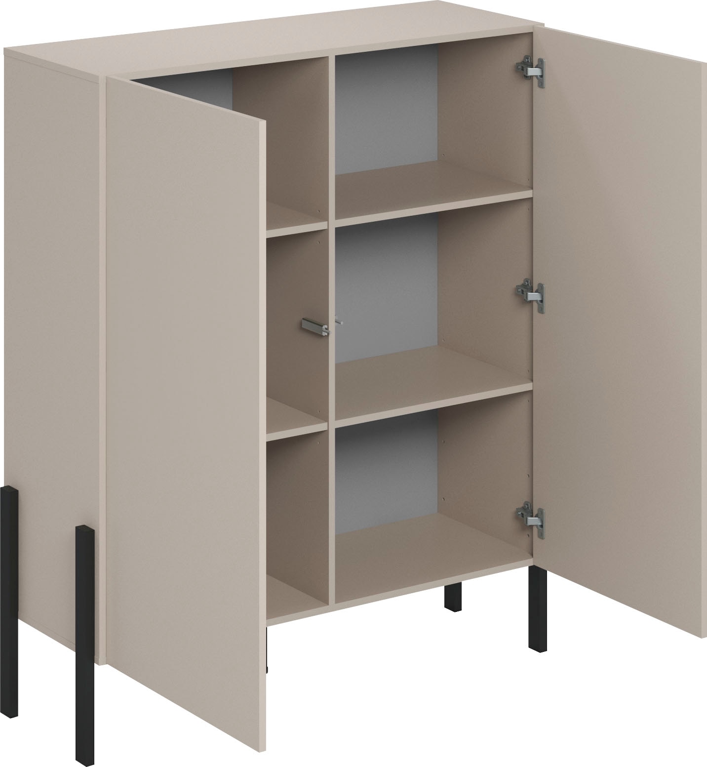 INOSIGN Kommode »Jukon, Breite 110 cm, moderne grifflose Hochschrank, 2Türen«, Highboard mit viel Stauraum, push-to-open-Funktion