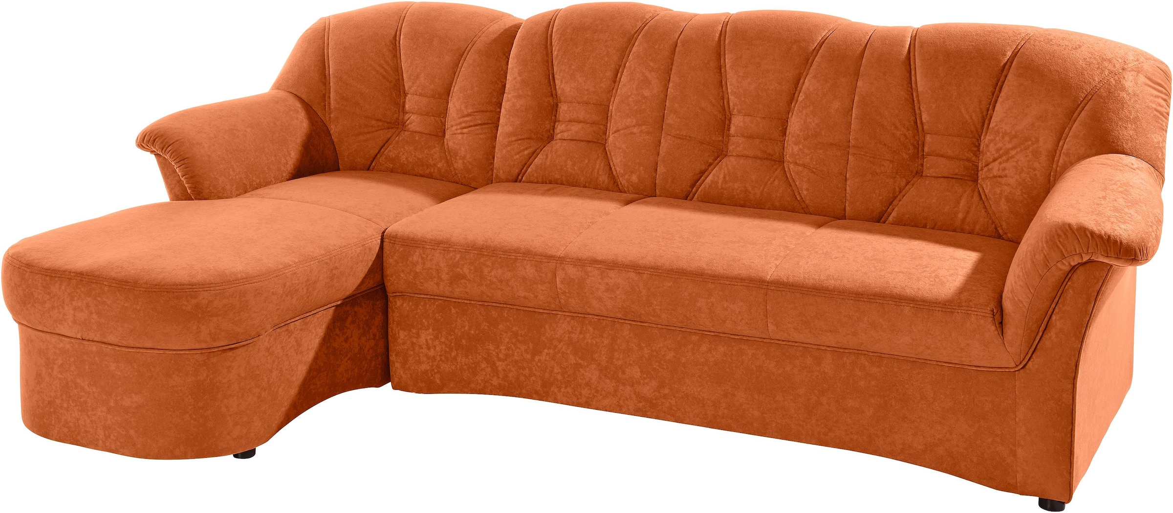 DOMO collection Ecksofa »Elva, zeitlose Formensprache, elegante Rückensteppung, L-Form«, wahlweise mit Bettfunktion und Federkern