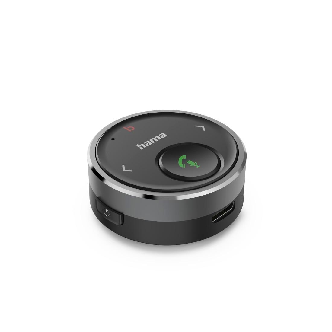 Hama KFZ-Adapter »Bluetooth Adapter für Auto Kfz, 3,5 mm Stecker, Musik, Sprachsteuerung« 3,5-mm-Klinke zu 3,5-mm-Klinke Verstärker Bass, Multifunktions Button, Freisprechfunktion, AUX In