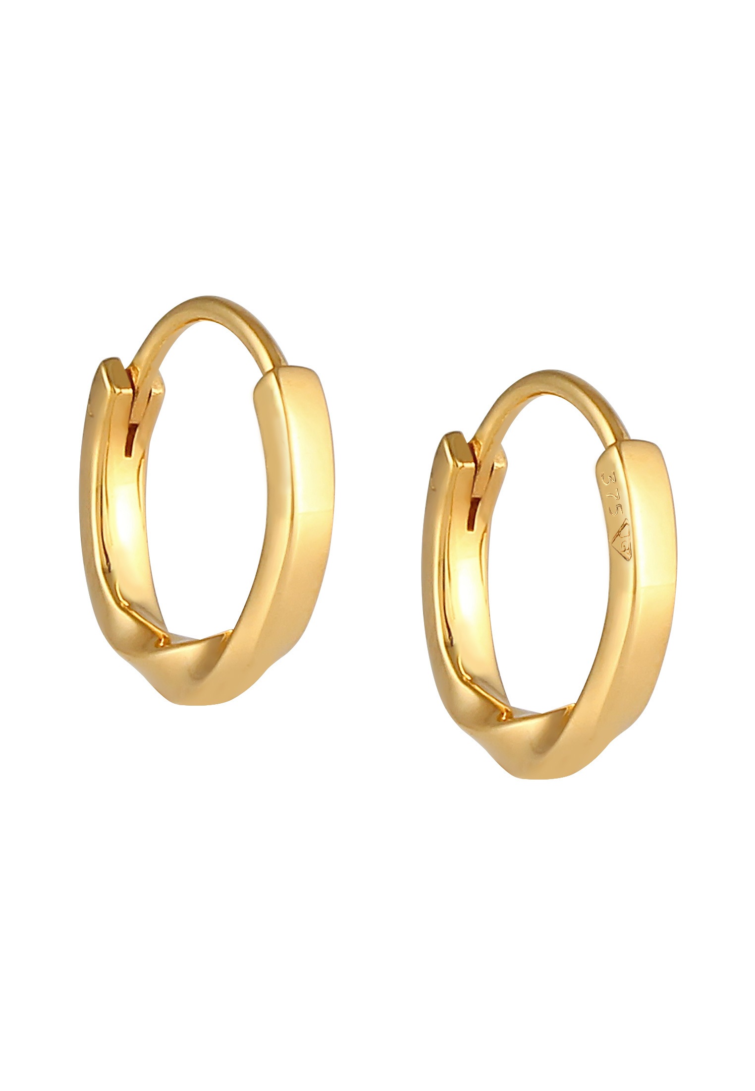 Elli Premium Paar Creolen »Ohrringe Creolen Ohrhänger Basic Rund 375 Gelbgold«