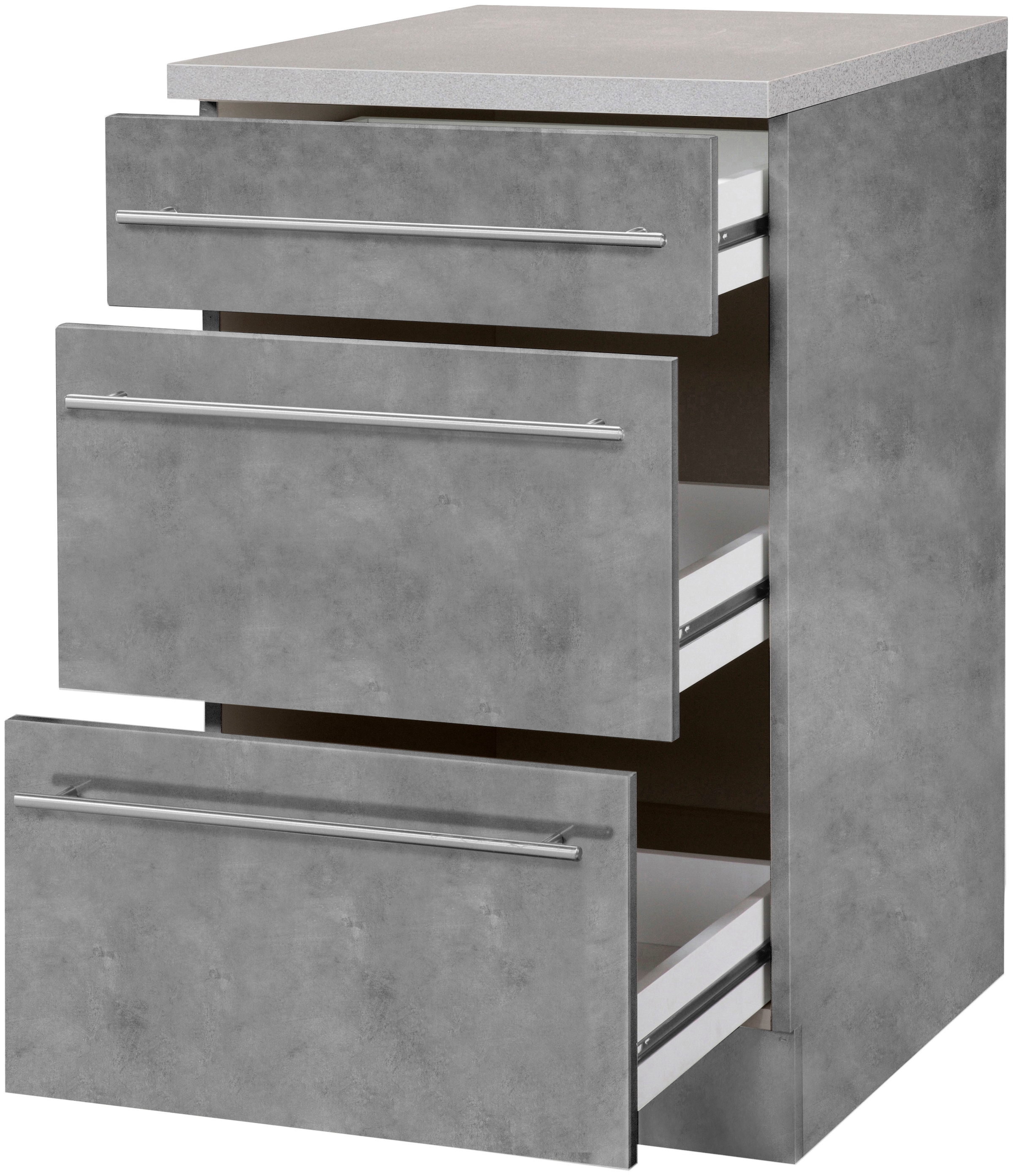 wiho Küchen Unterschrank »Chicago« 50 cm breit mit 2 Auszügen