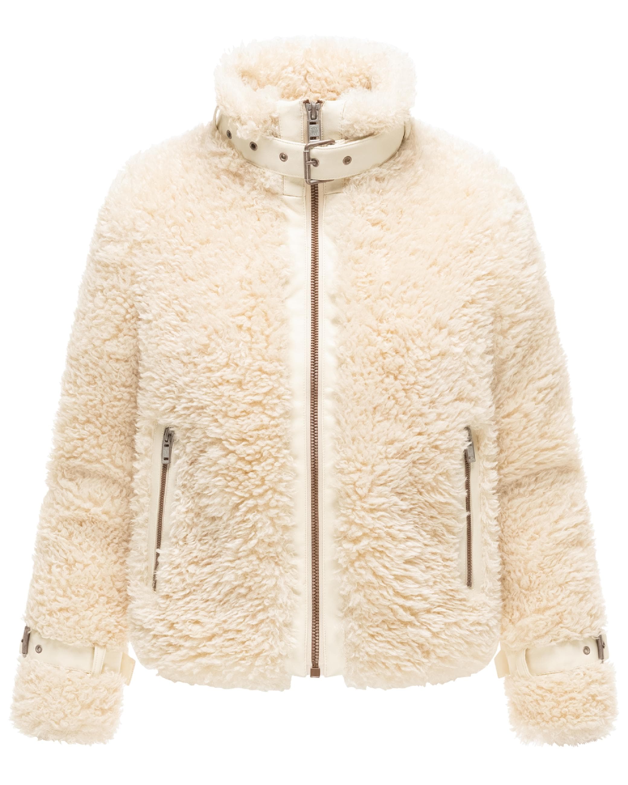 Navahoo Plüschjacke »Plüschjacke Wuschelwonne 14« Teddy Jacke mit Kustleder-Details