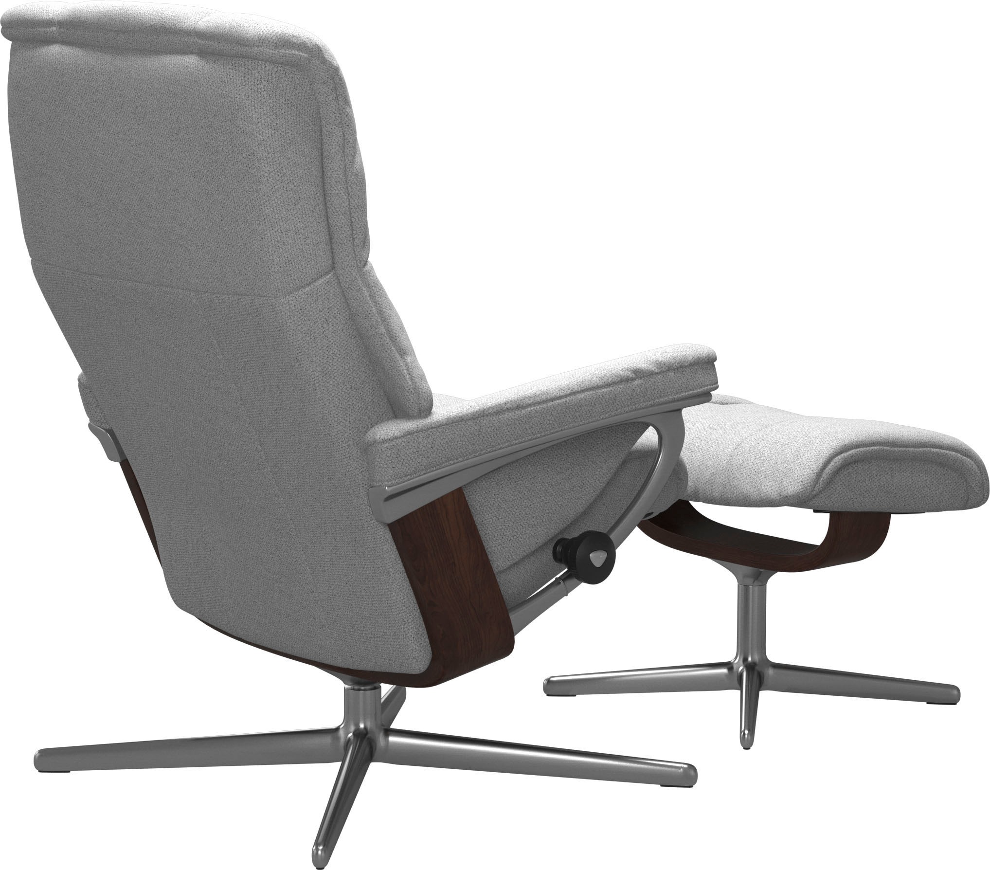 Stressless® Relaxsessel »Mayfair«, (Set, Relaxsessel mit Hocker), mit Hocker, mit Cross Base, Größe S, M & L, Holzakzent Braun