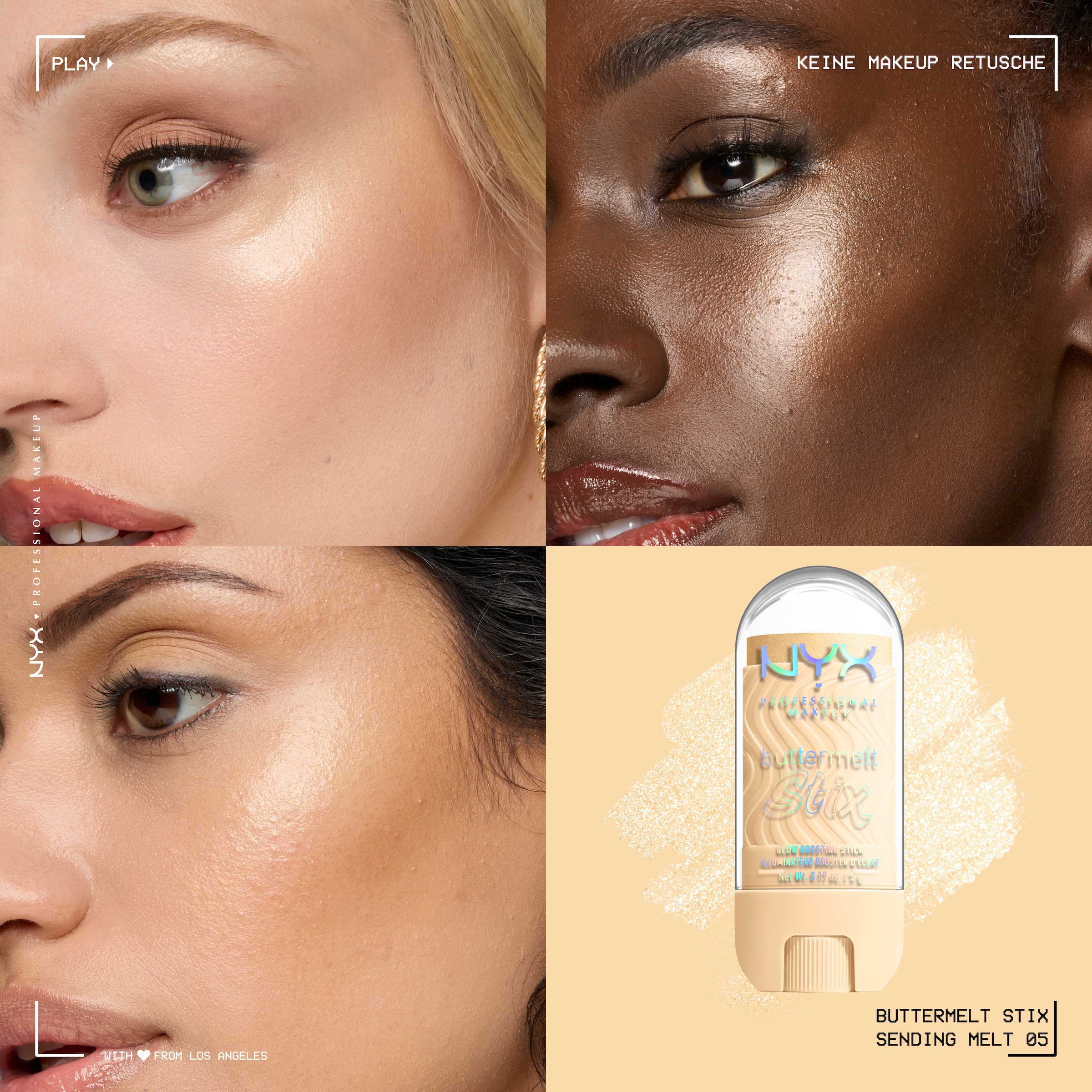 NYX PROFESSIONAL MAKEUP Highlighter »BUTTERMELT STIX GLOW BOOSTING HIGHLIGHTER STICK« mit Cupuaçu- und Kokosnussbutter, für einen ultimativen Glow