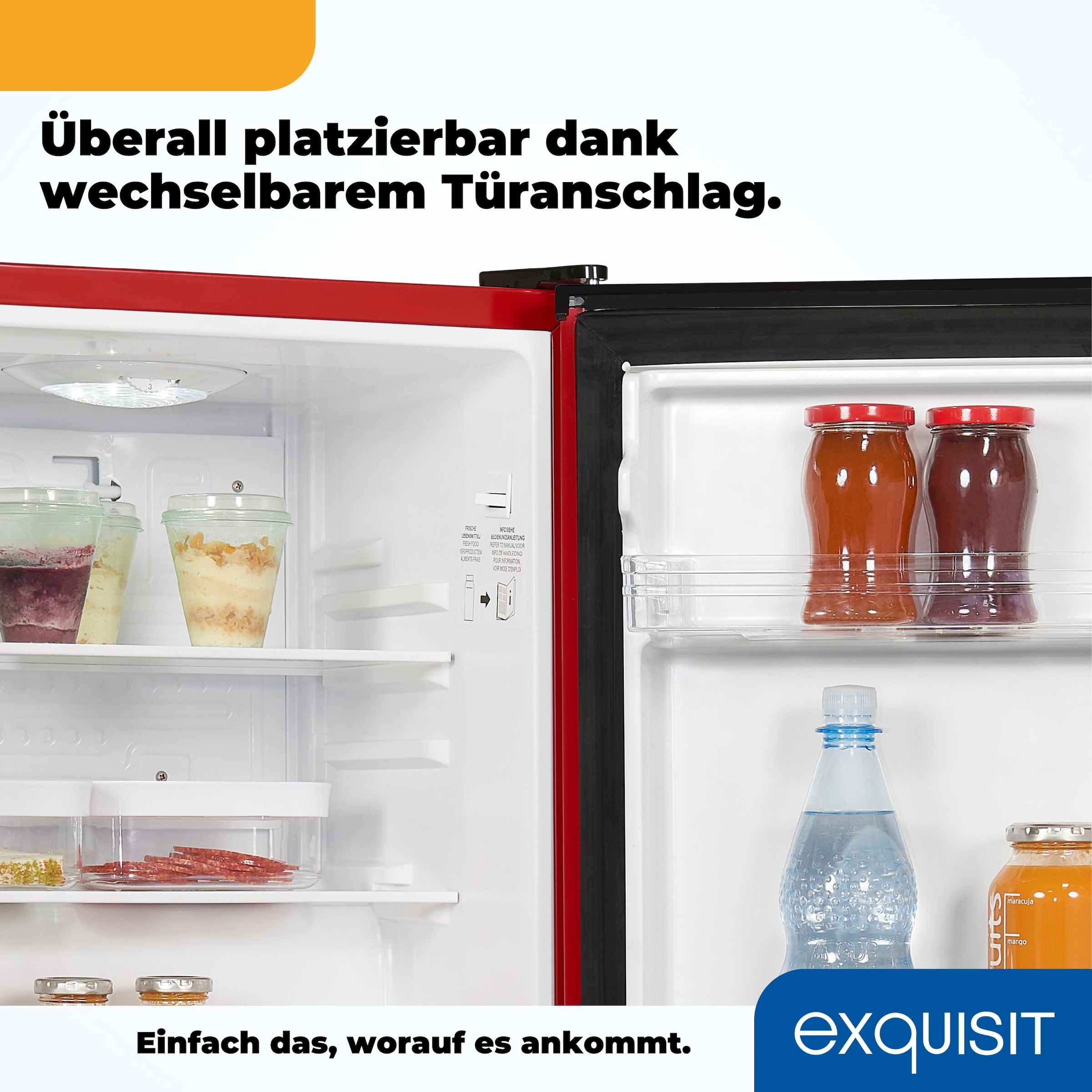 exquisit Kühlschrank »KB60-V-090E rot«, 52 L Volumen