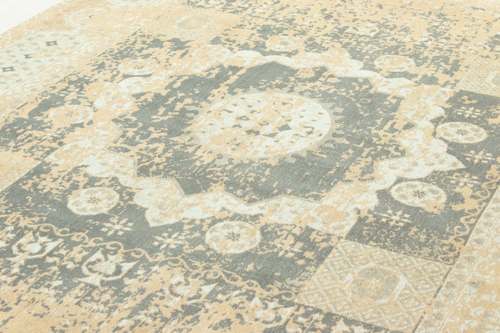 morgenland Teppich »VINTAGE LAGUNE«, rechteckig, 6 mm Höhe, Handarbeit, Shabby Chic, Wohnzimmer