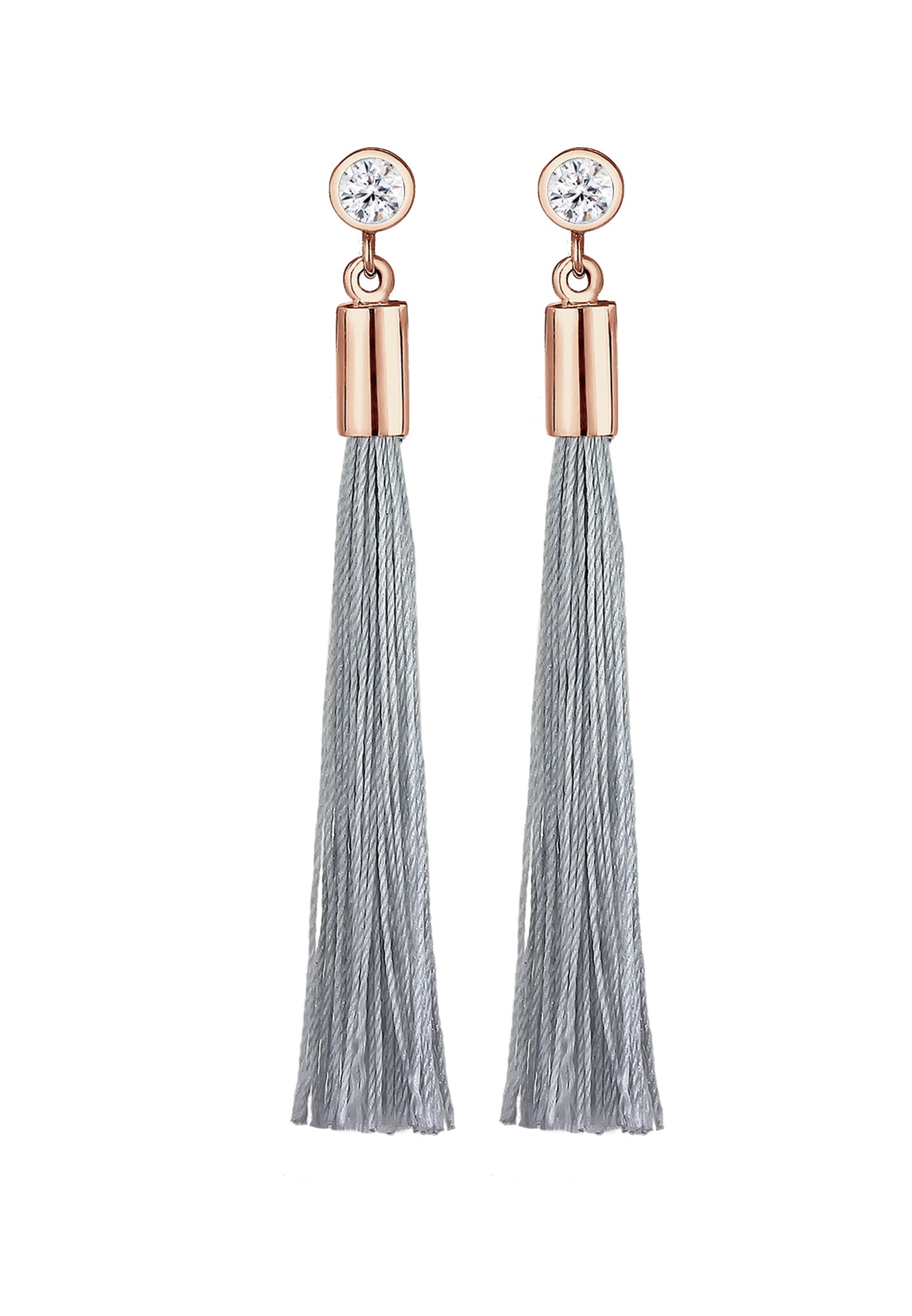 Elli Paar Ohrhänger »Ohrringe Tassel Solitär Geo Kristalle 925 Silber«