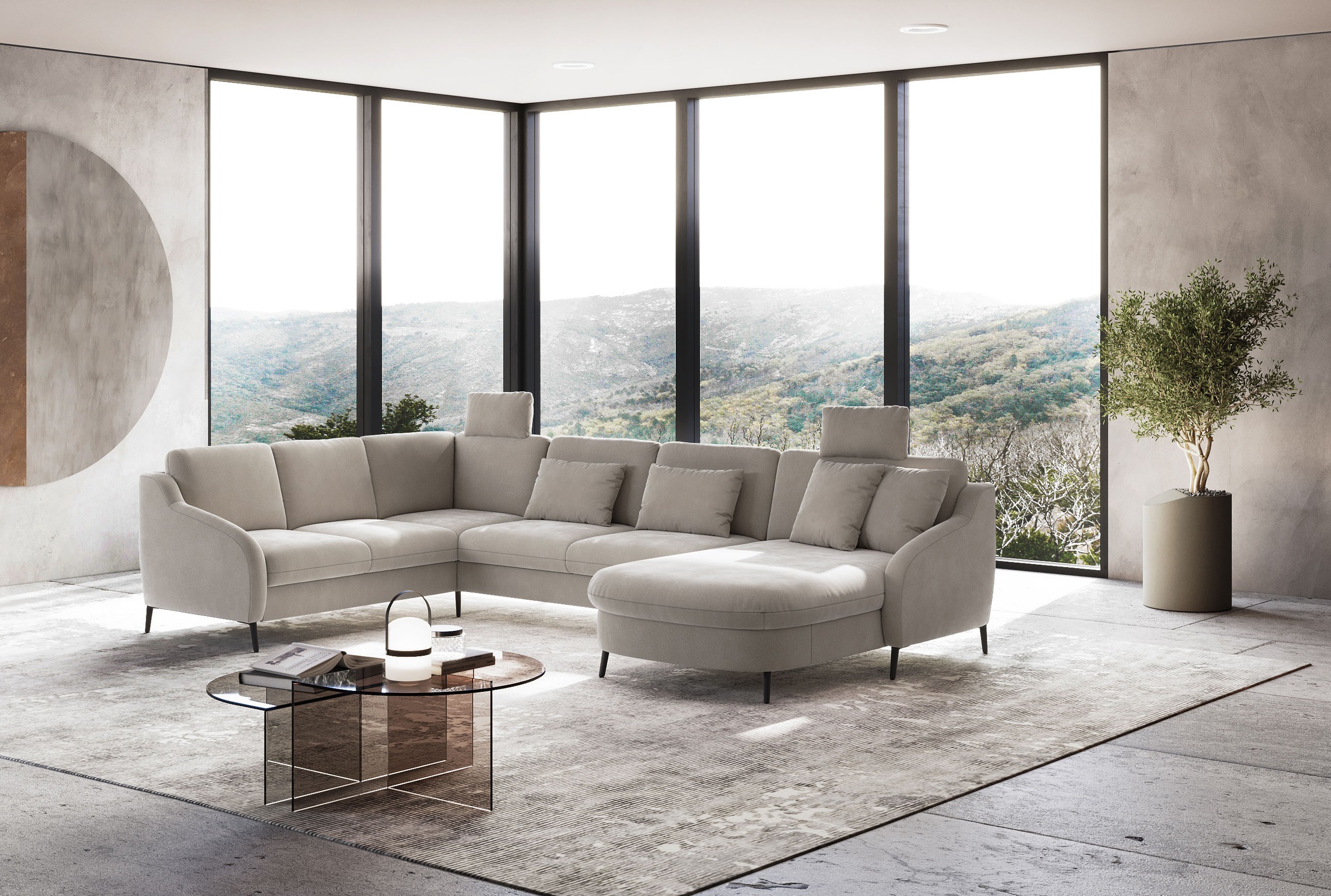 sit&more Wohnlandschaft »Soul U-Form«, wahlweise mit Bettfunktion und Bettkasten oder Schubkasten