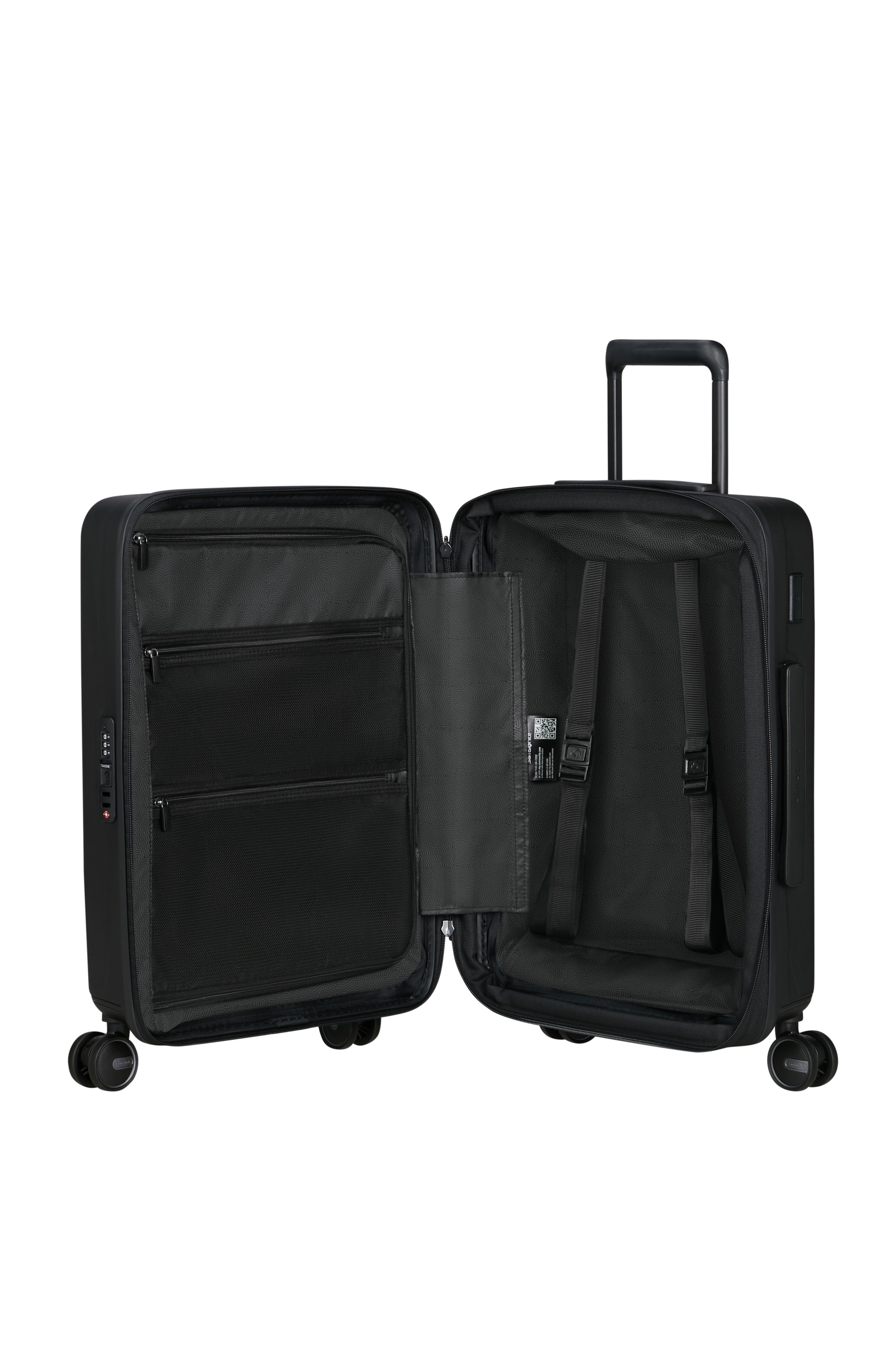 Samsonite Hartschalen-Trolley »RESTACKD« 39 l 4 Rollen mit fester Trennwand und verstellbaren Packgurten