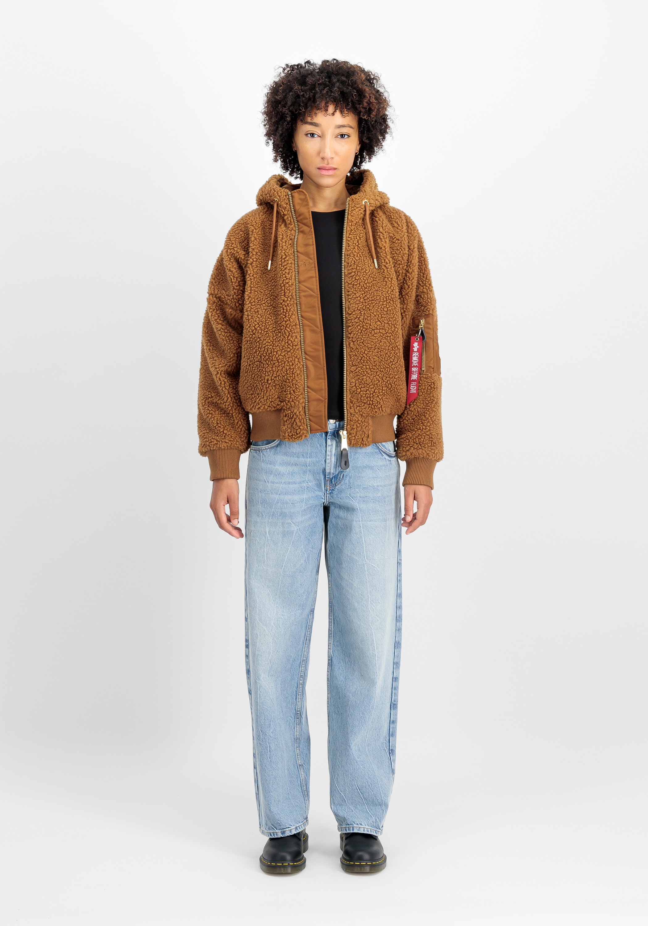 Alpha Industries Bomberjacke »Alpha Industries Women - Bomber Jackets MA-1 OS Hooded Teddy W«