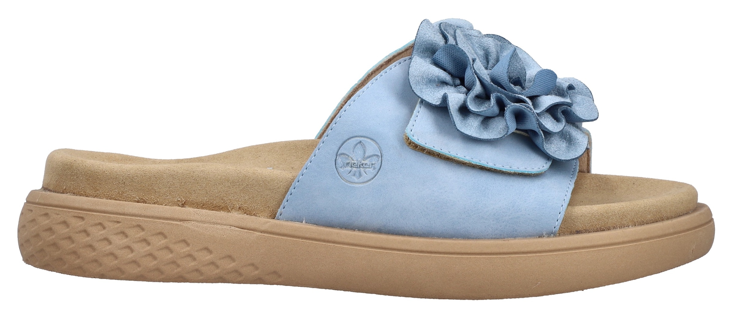 Rieker Pantolette, Sommerschuh, Hausschuh, Strandschuh mit bequemem Fußbett