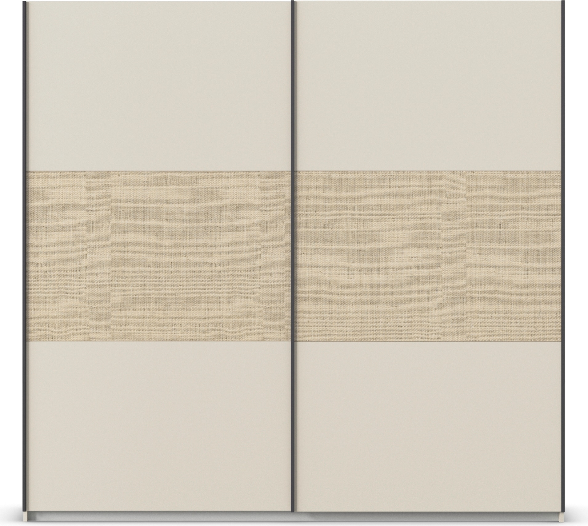 rauch Schwebetürenschrank »Senja«, mit Bauchbinde in angesagter Rattan-Optik