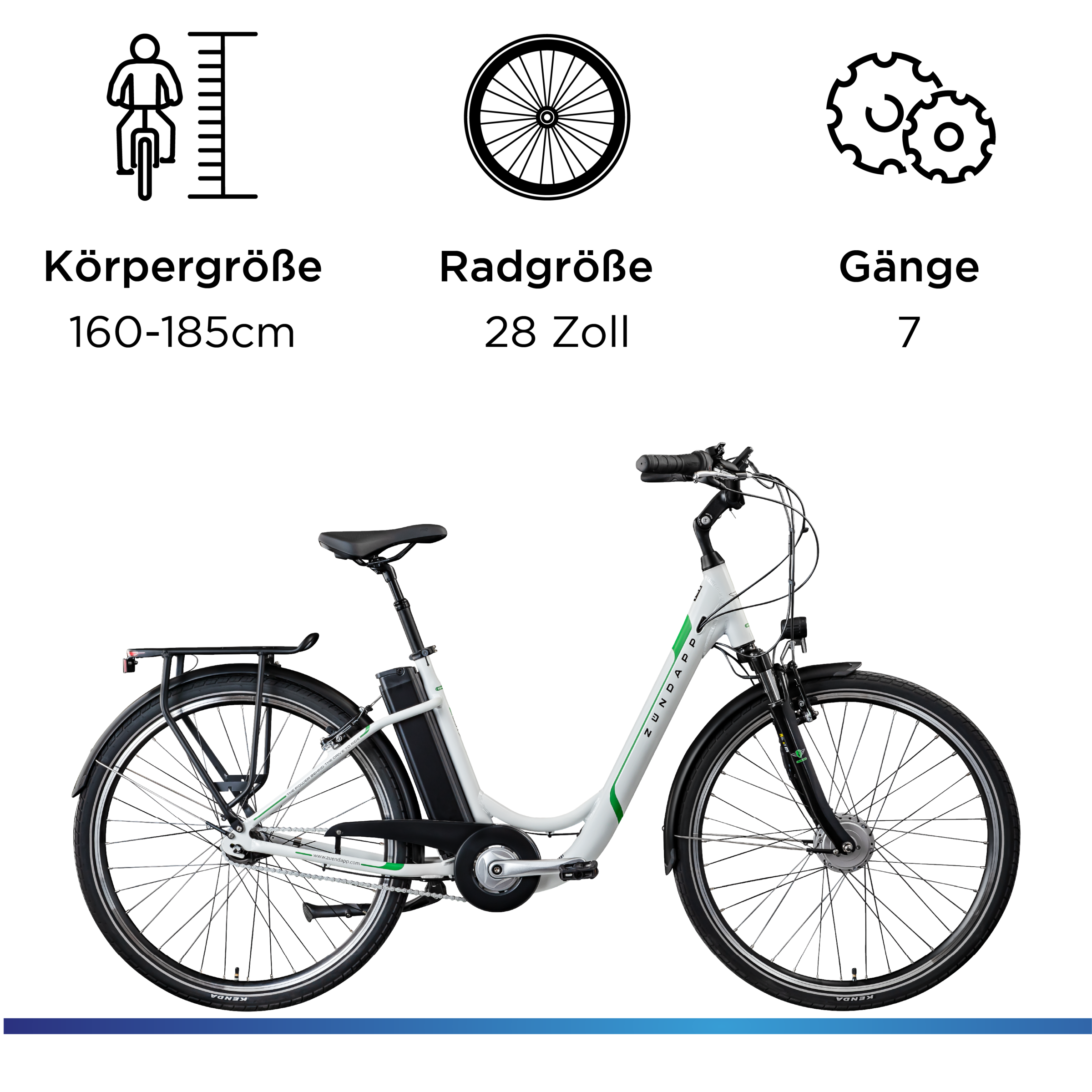 Zündapp »Z517« 7 Gang Shimano Nabenschaltung Frontmotor 250 W mit großem Frontkorb,  Pedelec, Elektrofahrrad für Damen u. Herren