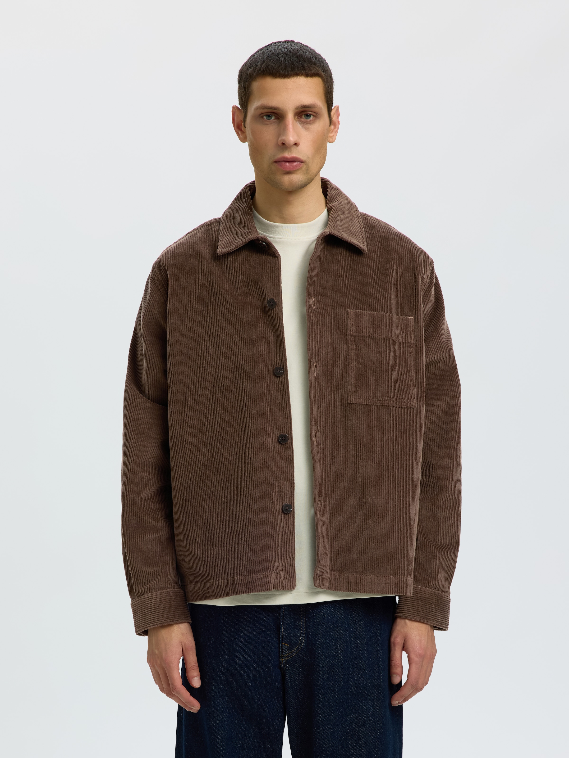 SELECTED Langarmhemd »SLMOTTO KRIS CORD OVERSHIRT NOOS« Baumwollmischung, regular fit