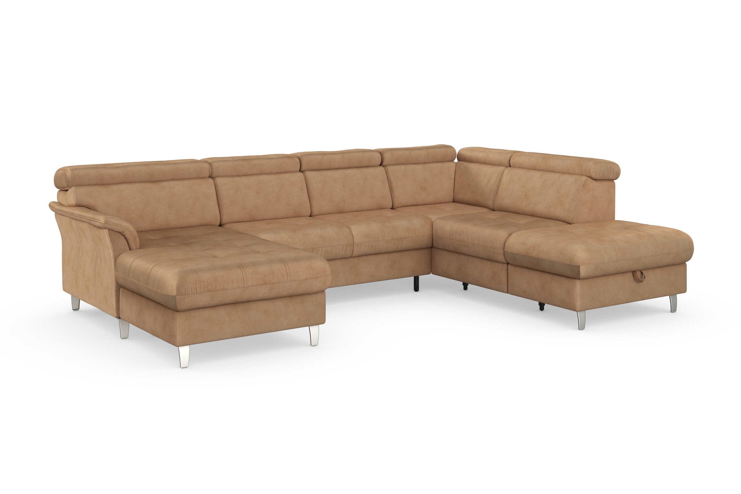 sit&more Wohnlandschaft »Marano U-Form«, inklusive Kopfteilverstellung, wahlweise mit Bettfunktion, Bettkasten