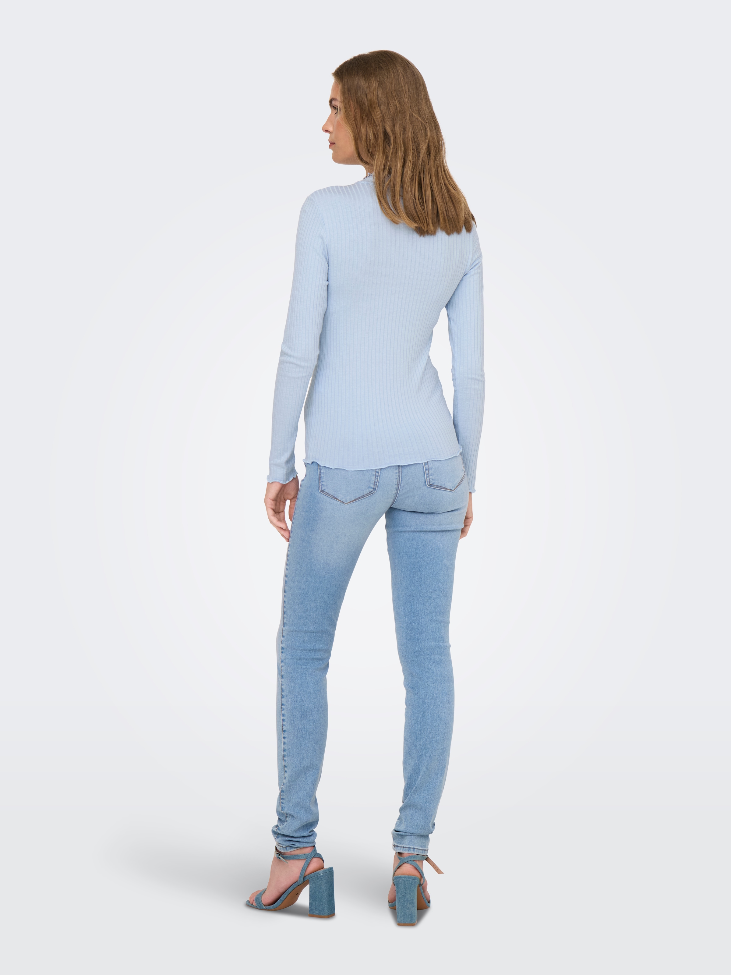 JDY Langarmbluse »JDYFRANSISKA L/S HIGHNECK TOP JRS NOOS« mit gewellten Säumen