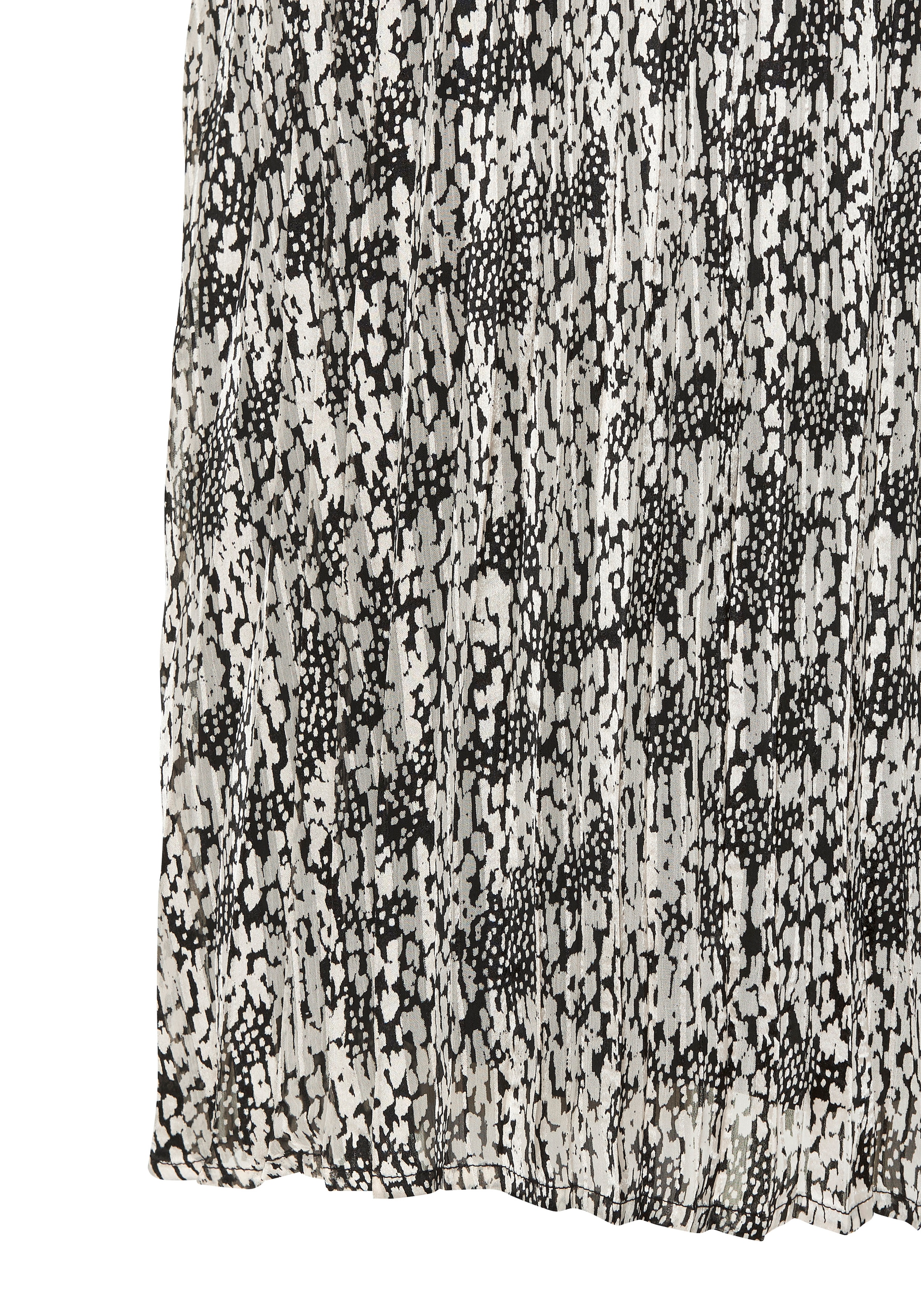 LASCANA Plisseerock aus leichter Chiffonware, Midirock mit Alloverprint, sommerlich