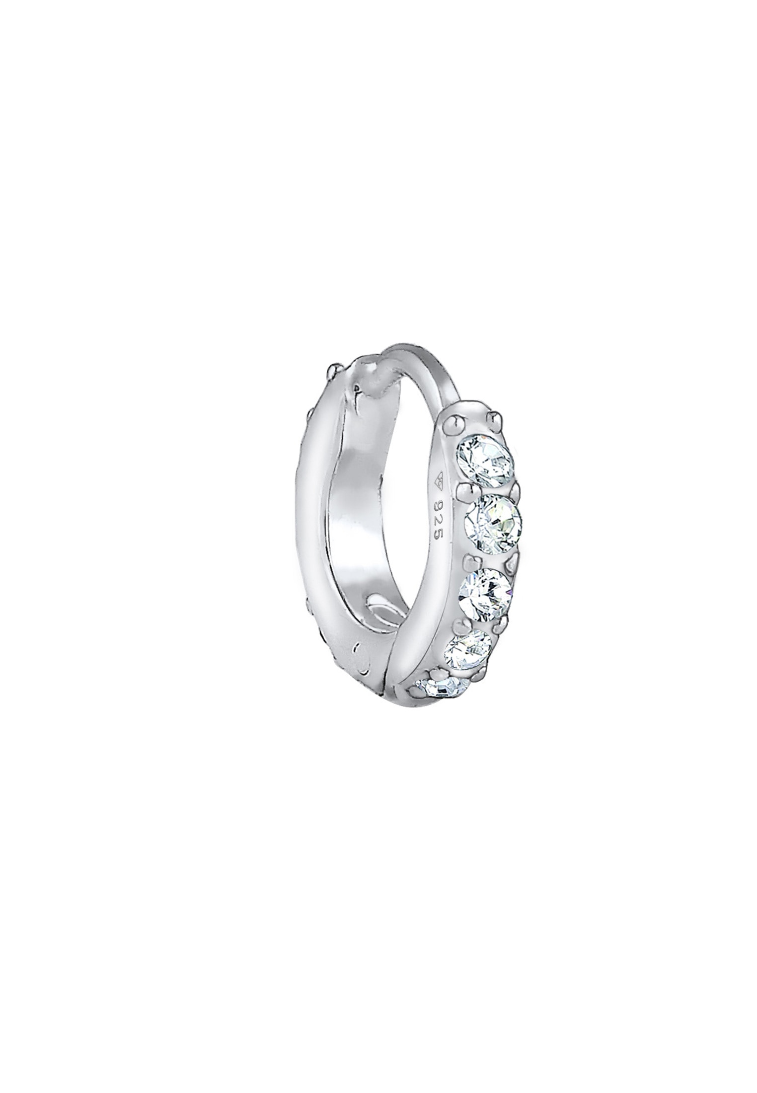 Elli Paar Creolen »Ohrringe Single Creole Kristalle 925 Silber«