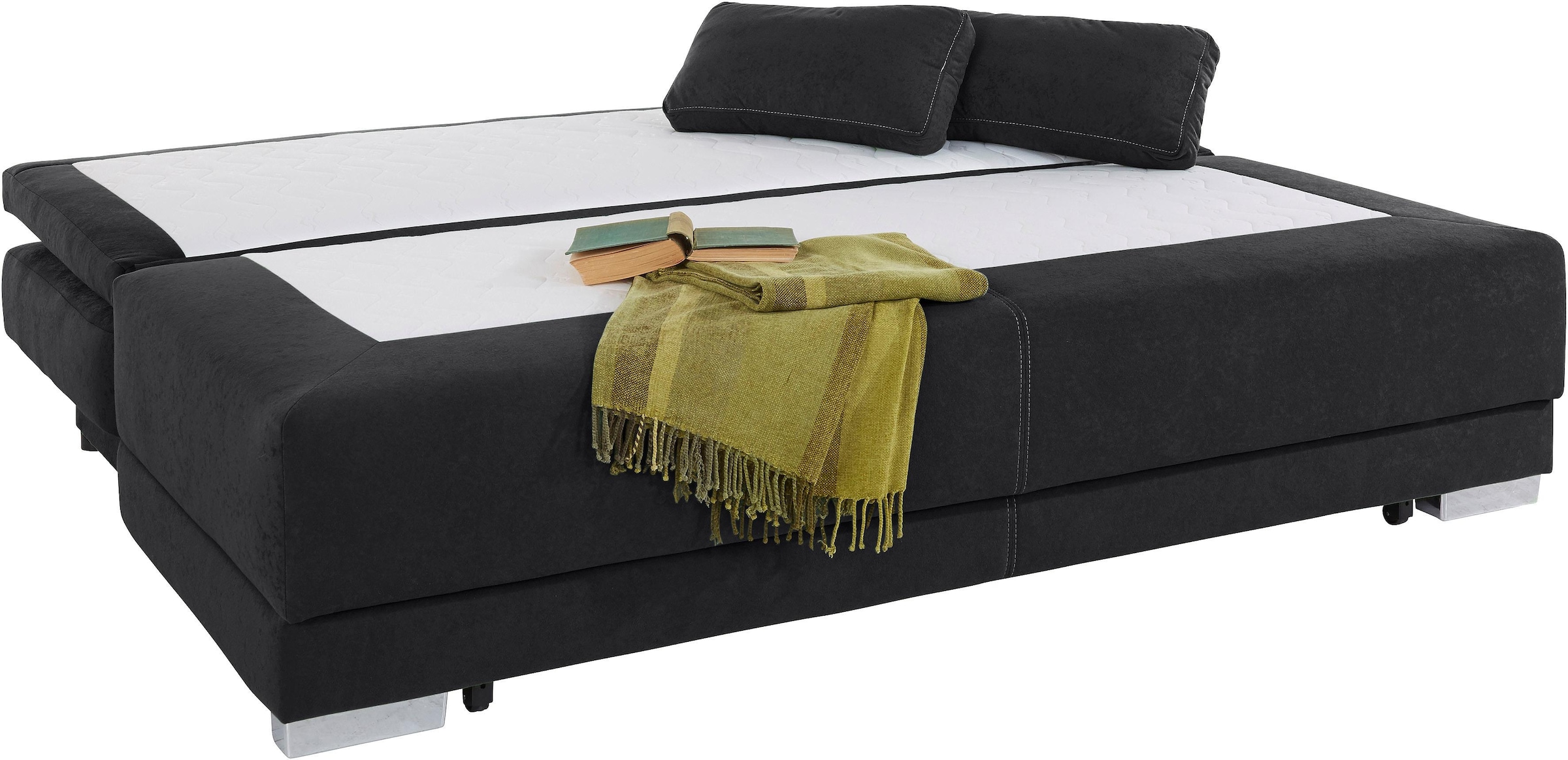 COLLECTION AB Schlafsofa »Berlin«, Bettfunktion und Bettkasten, lose Armlehn-und Rückenkissen
