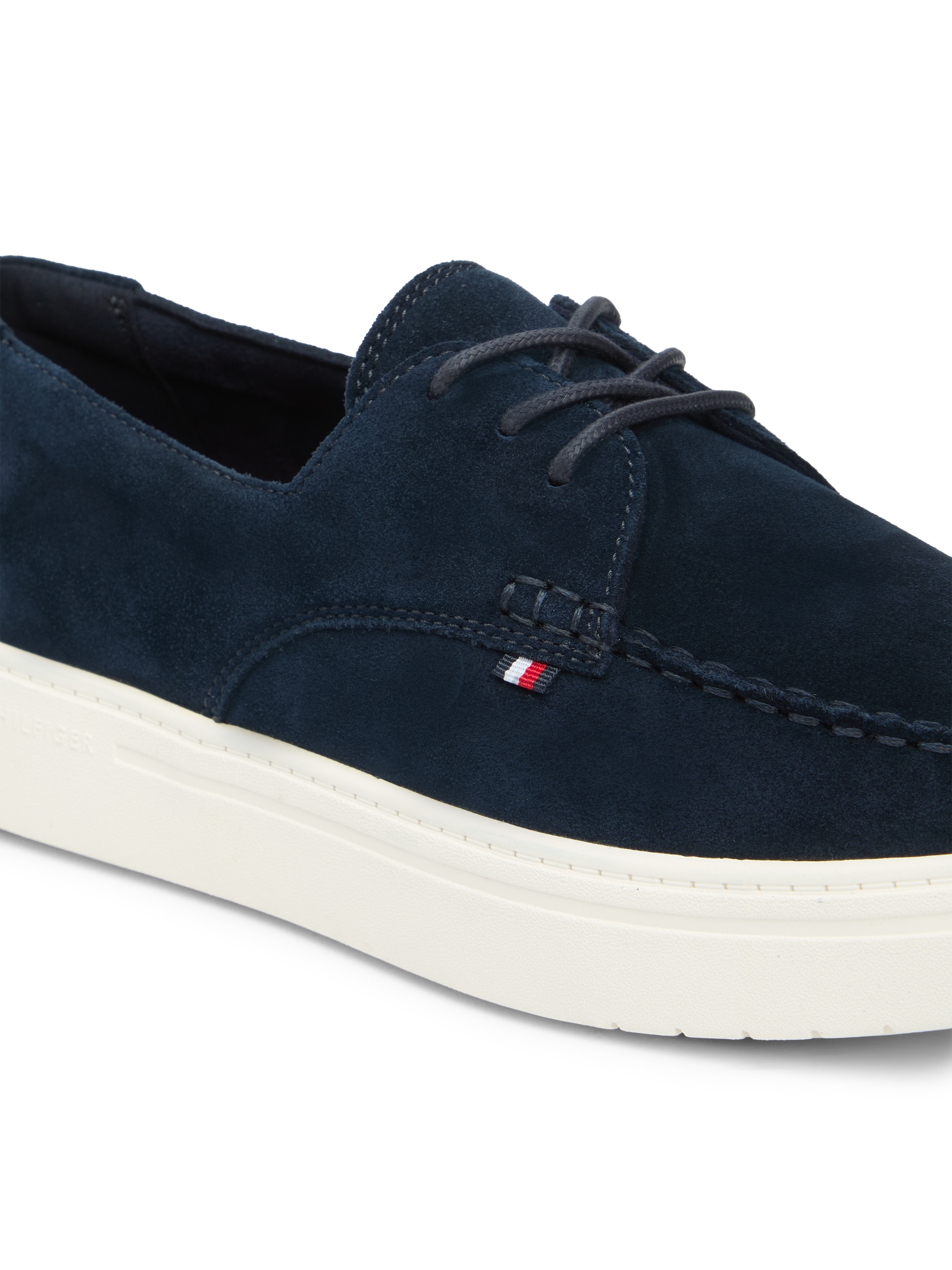 Tommy Hilfiger Bootsschuh »CASUAL SUEDE STITCH TOE HYBRID«  Schnürschuh, Halbschuh, Freizeitschuh mit abgesteppter Ziernaht